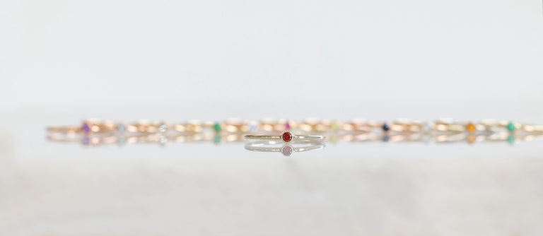 Garnet Birthstone Stacker Ring