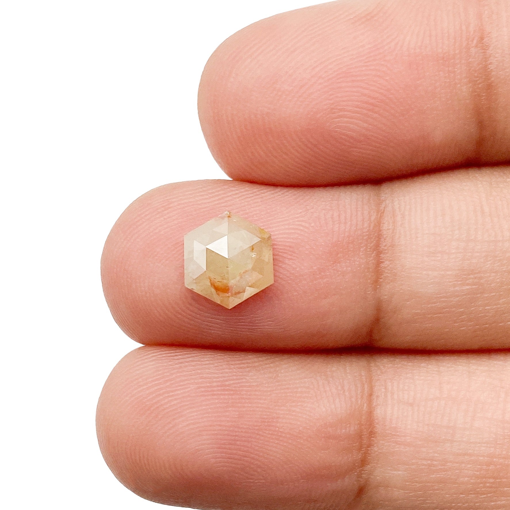 DIAMOND VAULT RUSTIC DIAMOND 0.96ct | Rustic Reddish Yellow Hexagon Shape Rose Cut Diamond