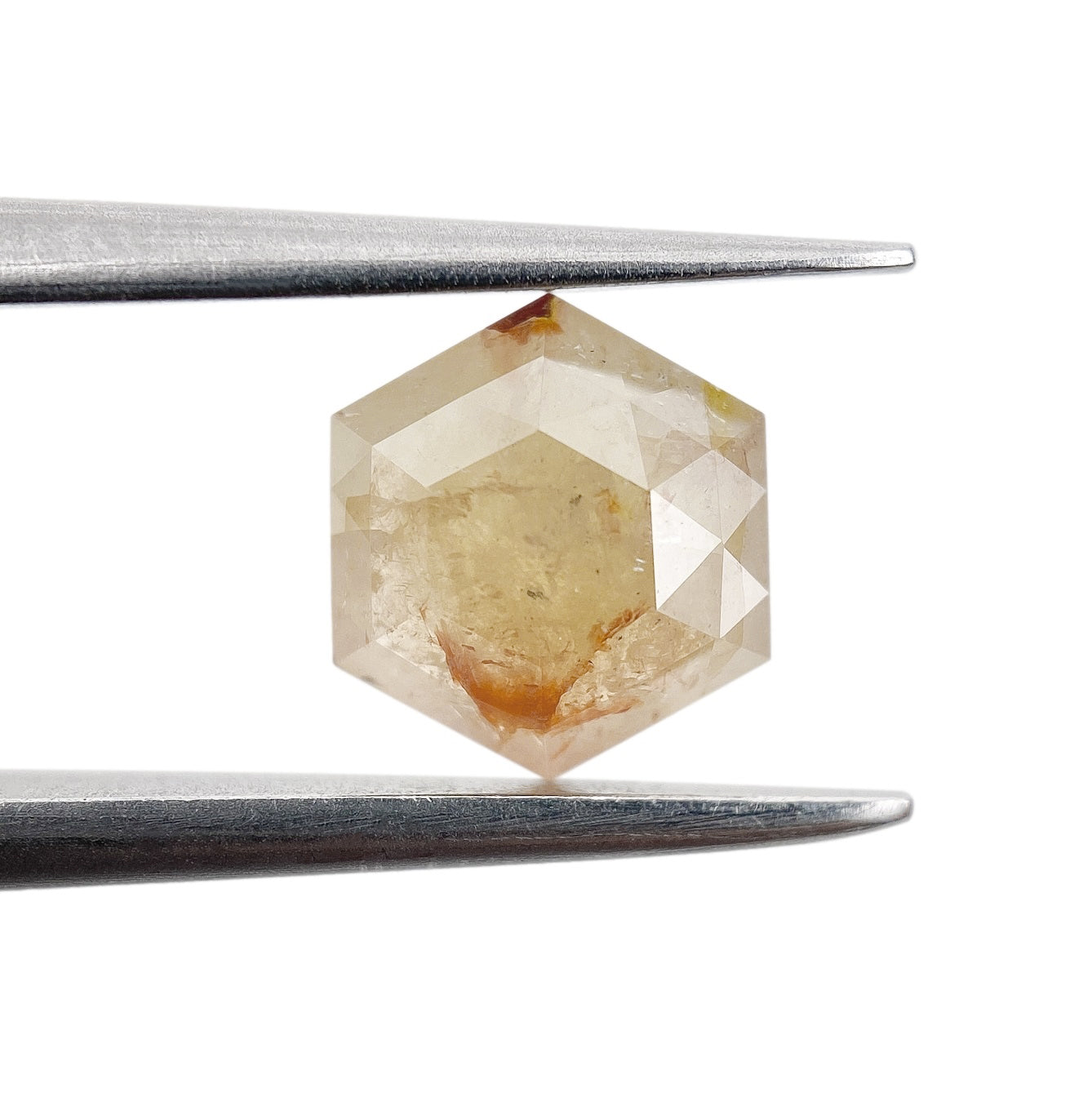 DIAMOND VAULT RUSTIC DIAMOND 0.96ct | Rustic Reddish Yellow Hexagon Shape Rose Cut Diamond