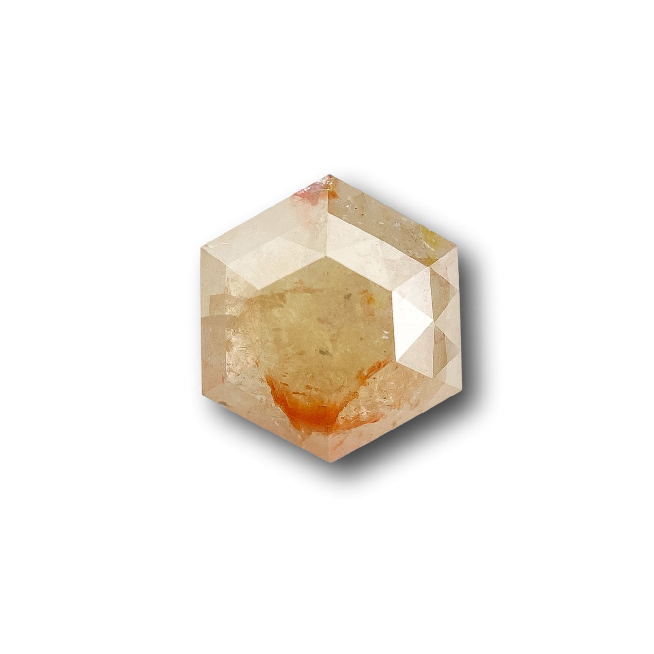 DIAMOND VAULT RUSTIC DIAMOND 0.96ct | Rustic Reddish Yellow Hexagon Shape Rose Cut Diamond