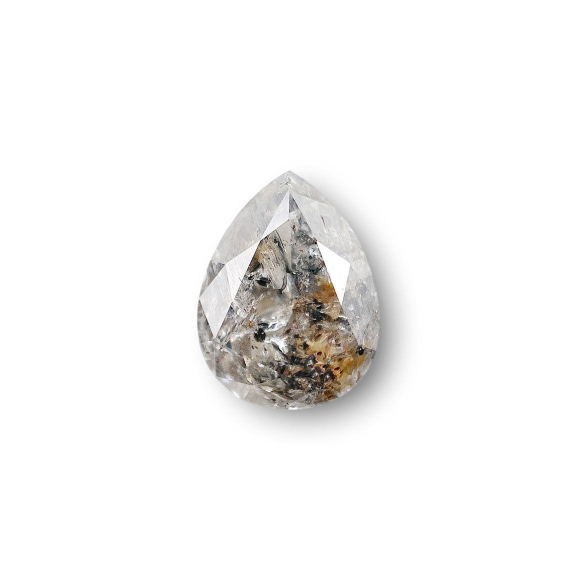 DIAMOND VAULT SALT & PEPPER DIAMOND 1.00ct | Salt & Pepper Pear Shape Rose Cut Diamond