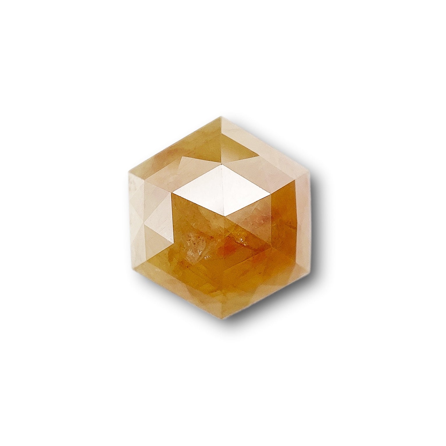 DIAMOND VAULT RUSTIC DIAMOND 1.16ct | Rustic Yellowish Red Hexagon Shape Rose Cut Diamond