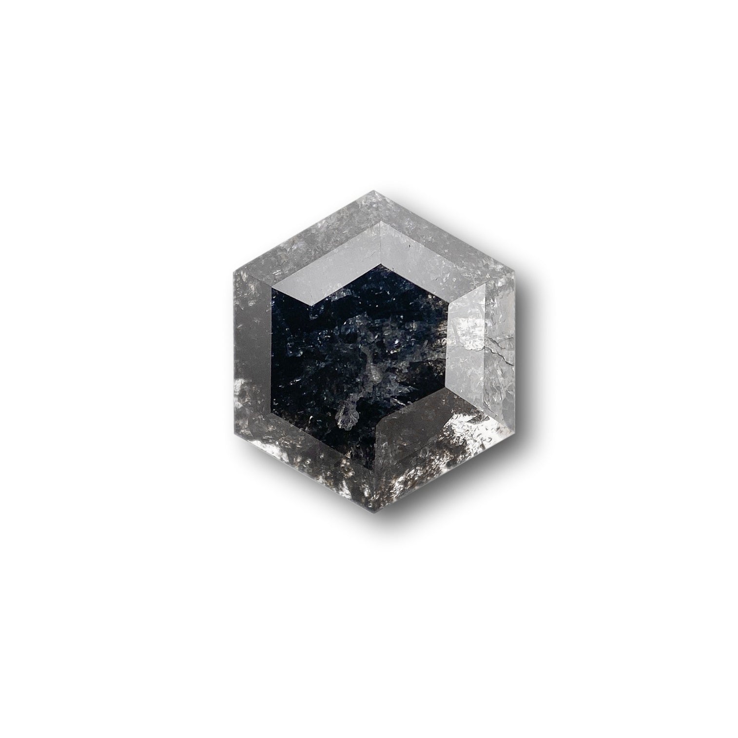 DIAMOND VAULT SALT & PEPPER DIAMOND 1.79ct | Salt & Pepper Hexagon Shape Rose Cut Diamond