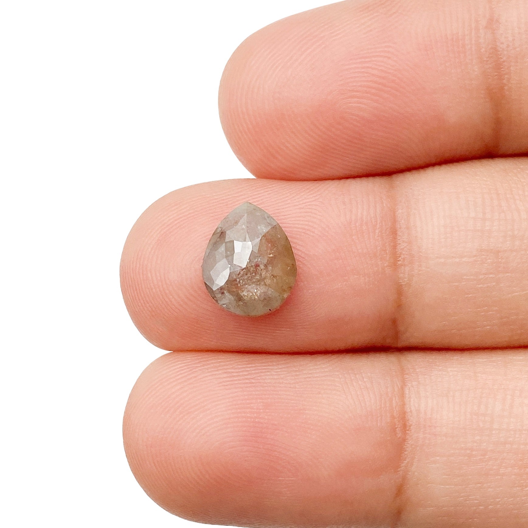 DIAMOND VAULT RUSTIC DIAMOND 1.51ct | Rustic Orangey Red Pear Shape Rose Cut Diamond