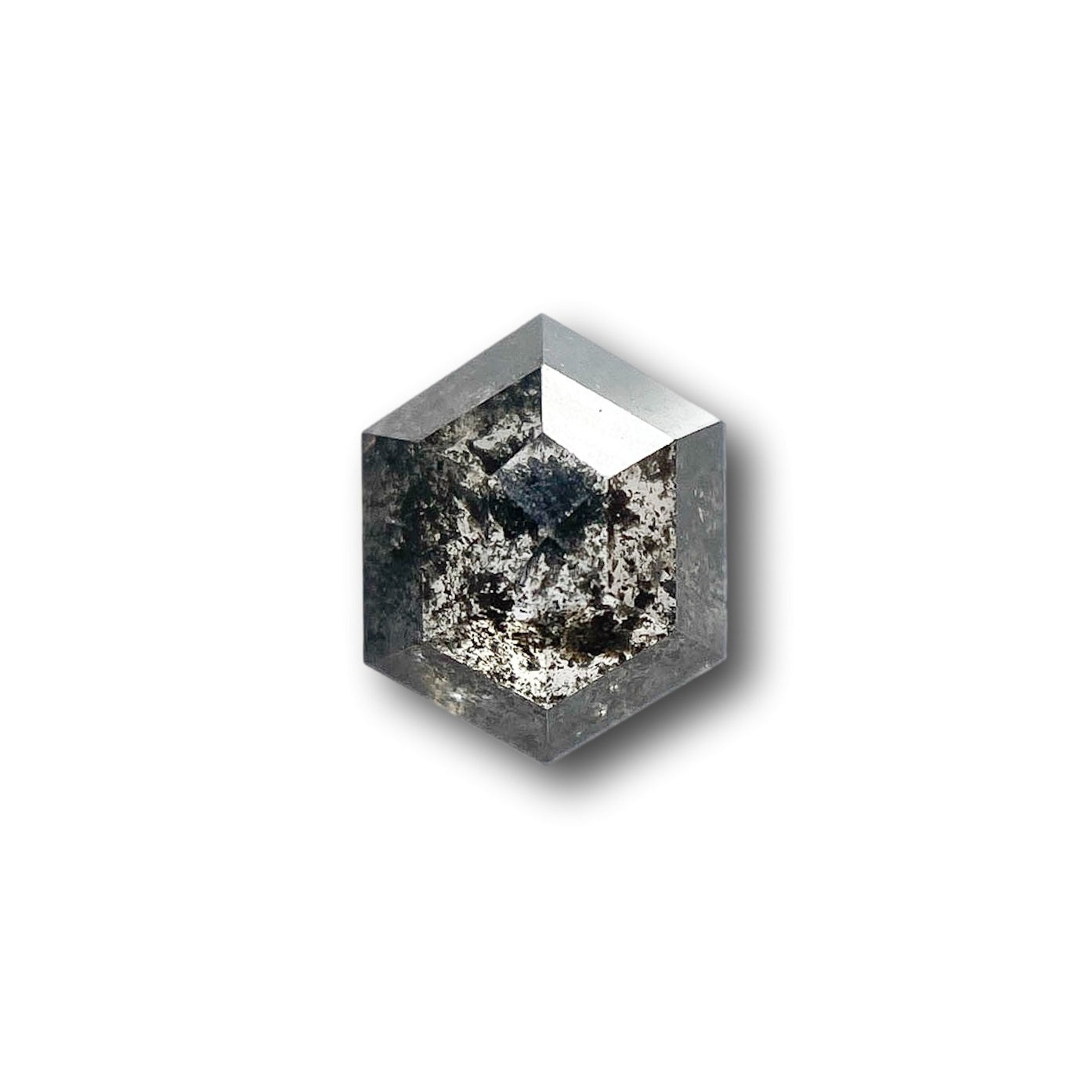 DIAMOND VAULT SALT & PEPPER DIAMOND 1.32ct | Salt & Pepper Hexagon Shape Rose Cut Diamond