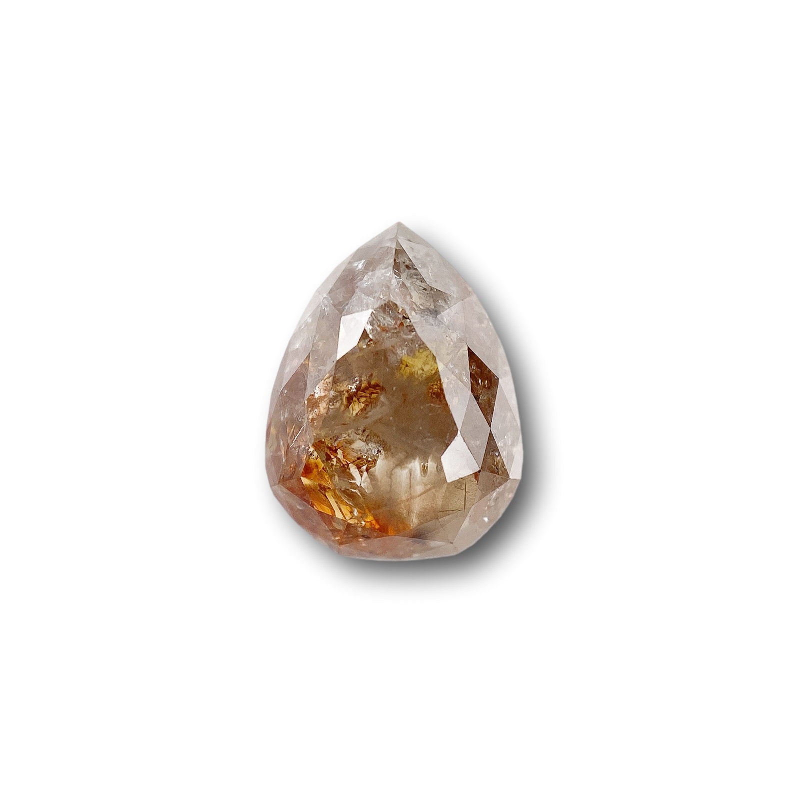 DIAMOND VAULT RUSTIC DIAMOND 1.98ct | Rustic Yellowish Red Pear Shape Rose Cut Diamond