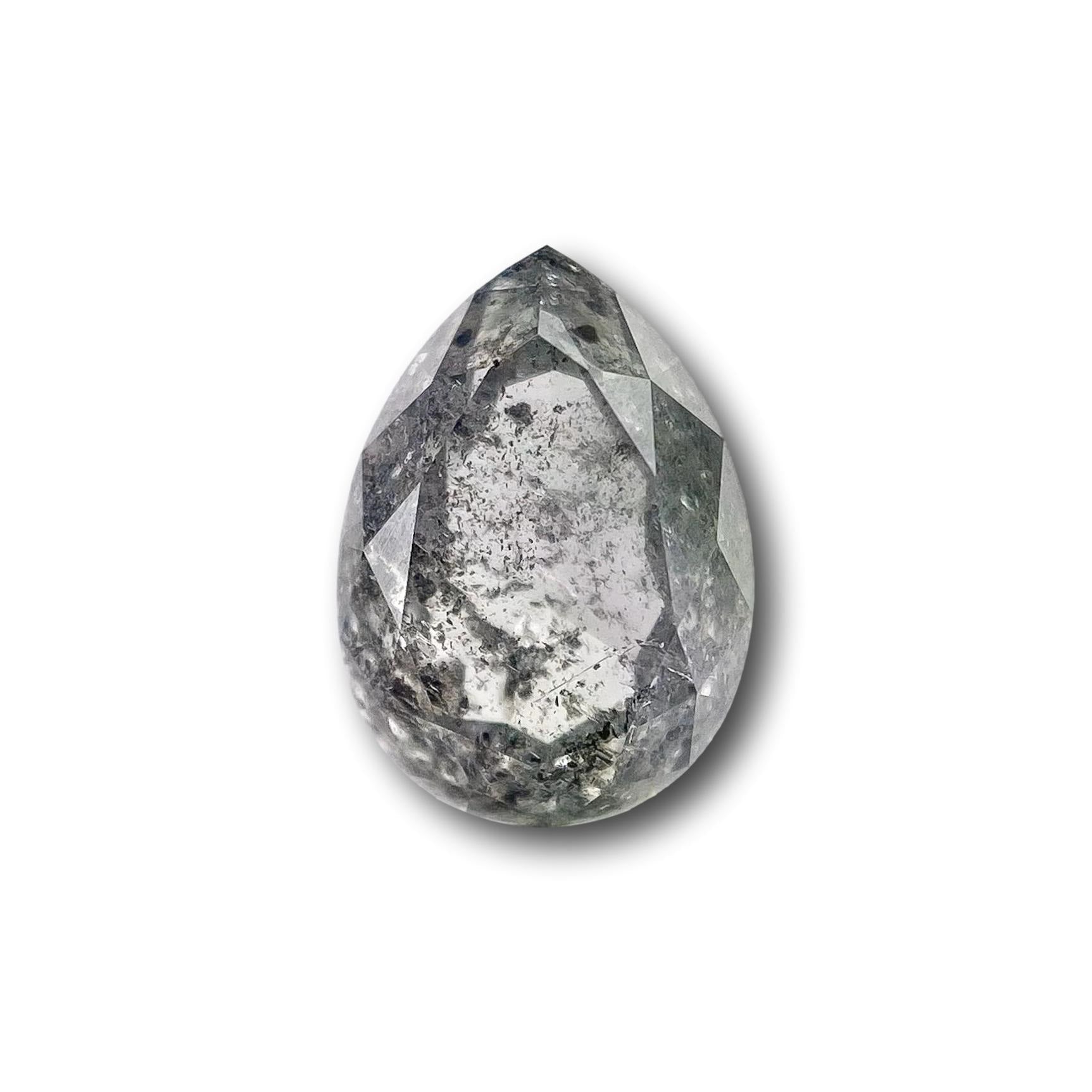DIAMOND VAULT SALT & PEPPER DIAMOND 1.56ct | Salt & Pepper Pear Shape Brilliant Cut Diamond