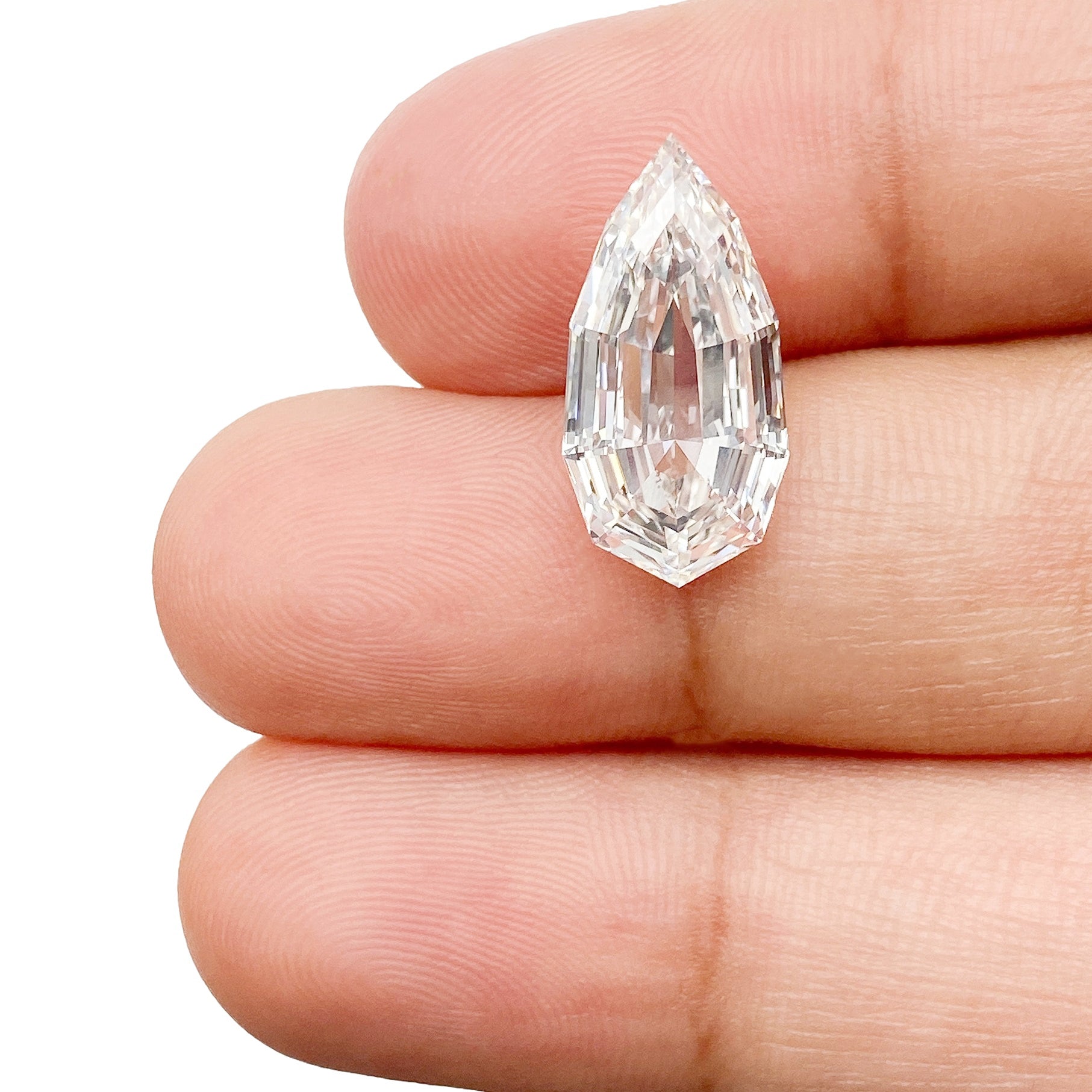 LITHOS Diamond Lab Diamond 4.40ct | F/VS1 Pear Shape Step Cut Lab Diamond (IGI)