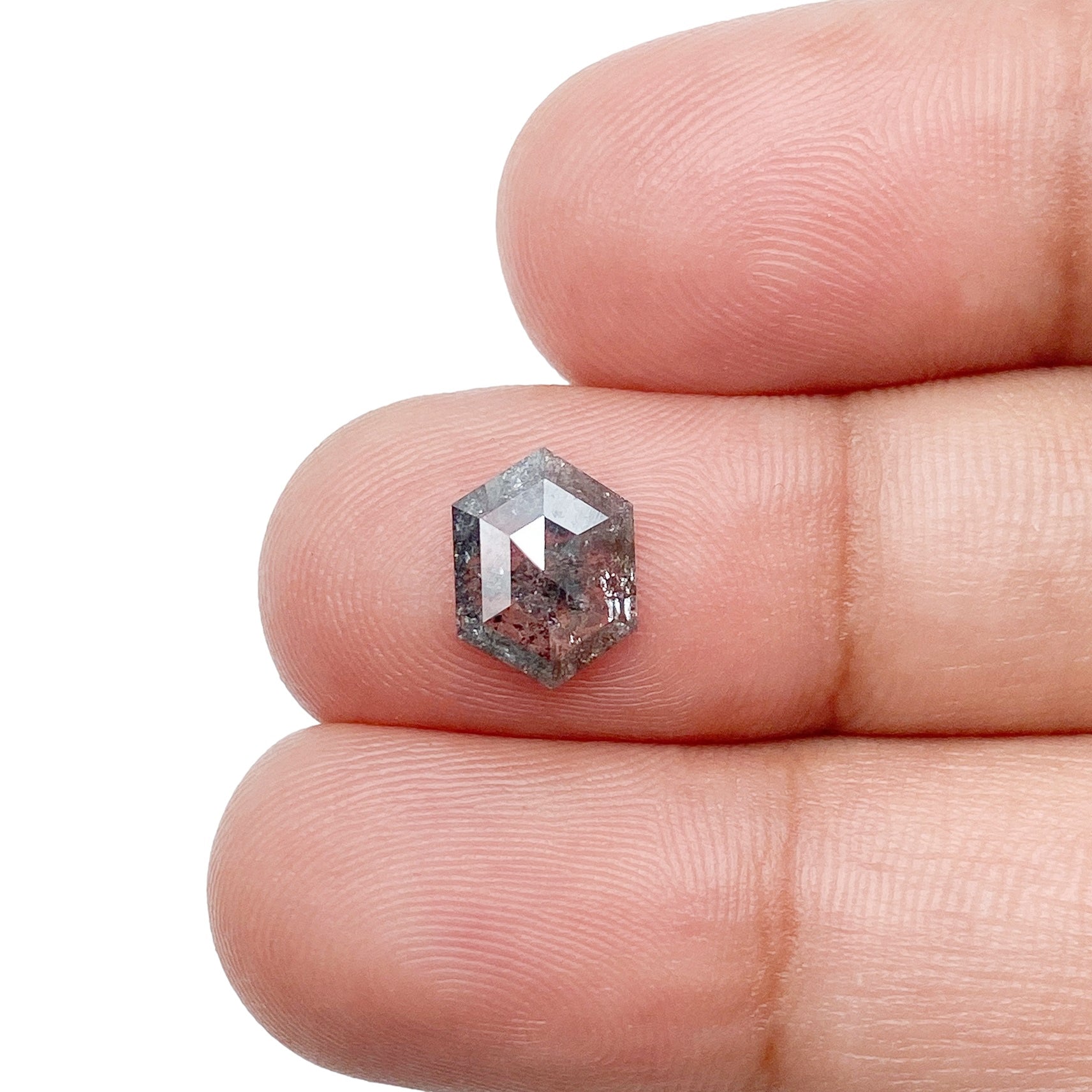 DIAMOND VAULT SALT & PEPPER DIAMOND 1.05ct | Salt & Pepper Hexagon Shape Rose Cut Diamond