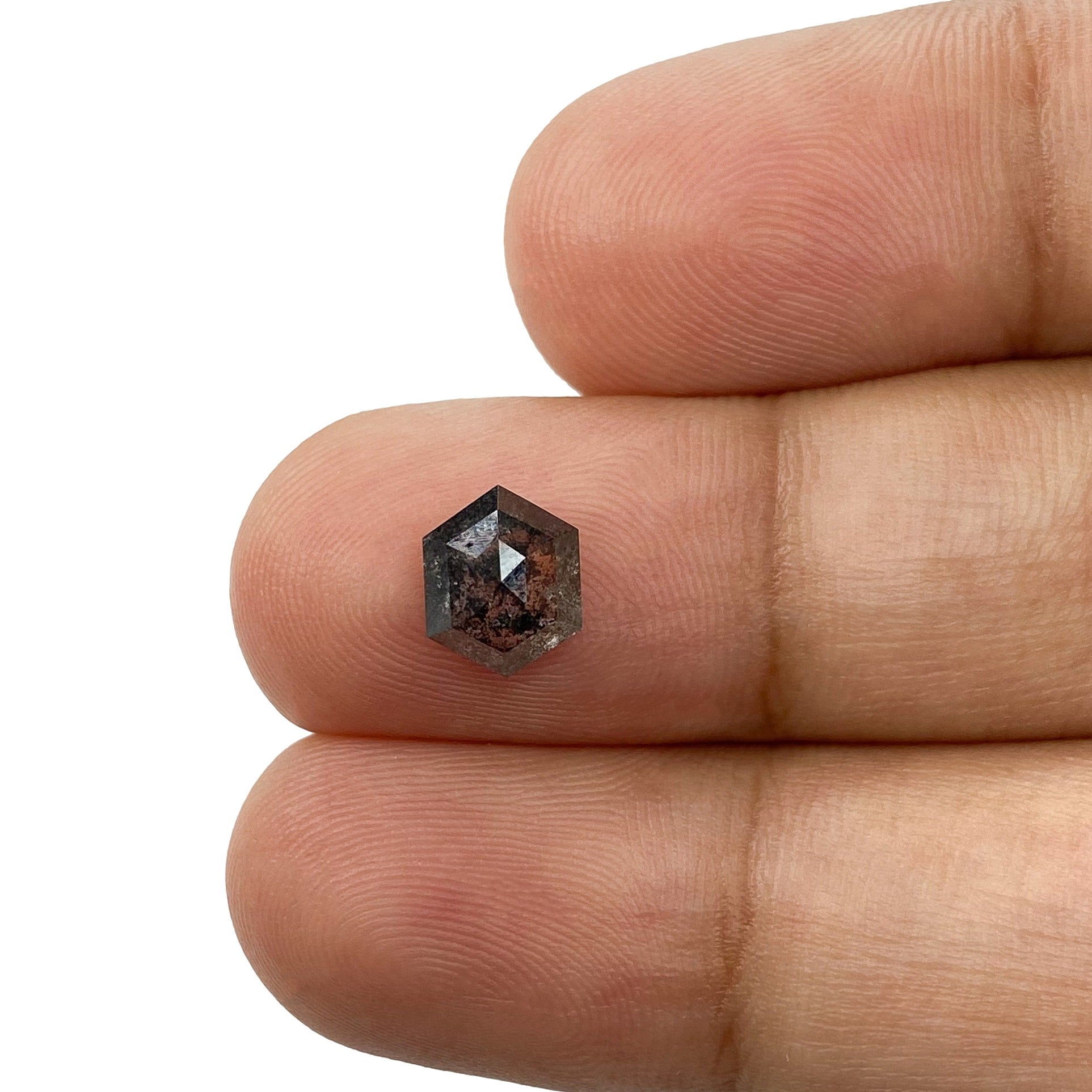 DIAMOND VAULT SALT & PEPPER DIAMOND 1.32ct | Salt & Pepper Hexagon Shape Rose Cut Diamond