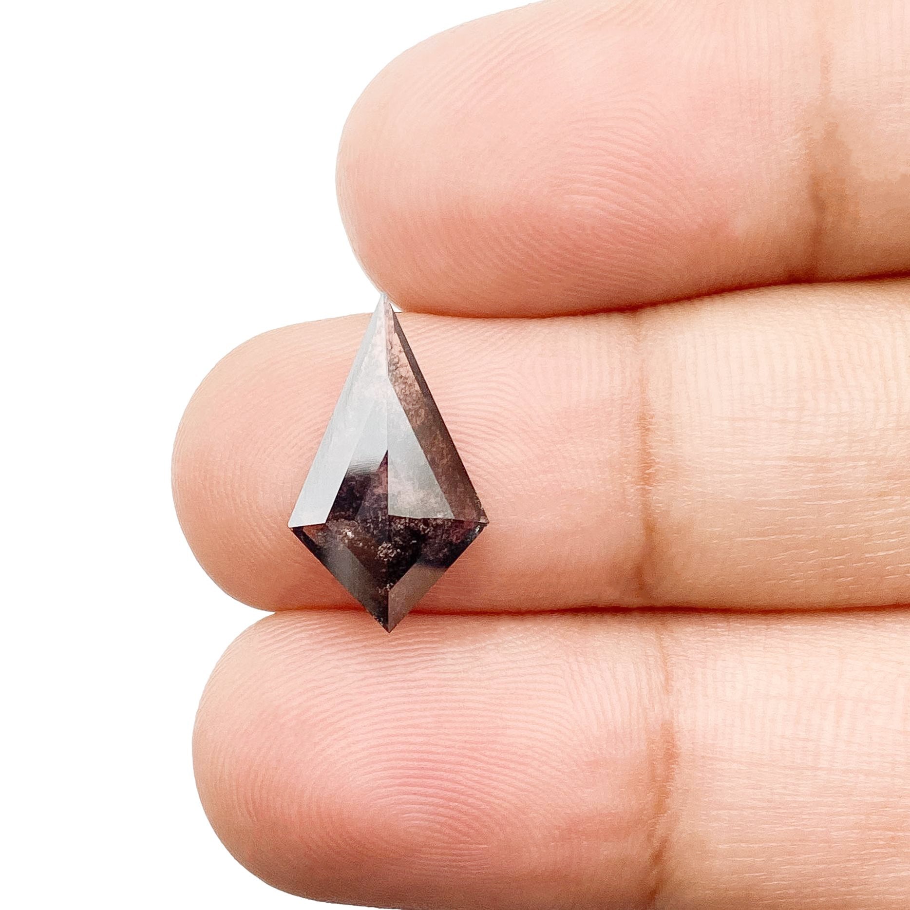 LITHOS Diamond Lab Diamond 1.80ct | Salt & Pepper Kite Shape Step Cut Lab Diamond
