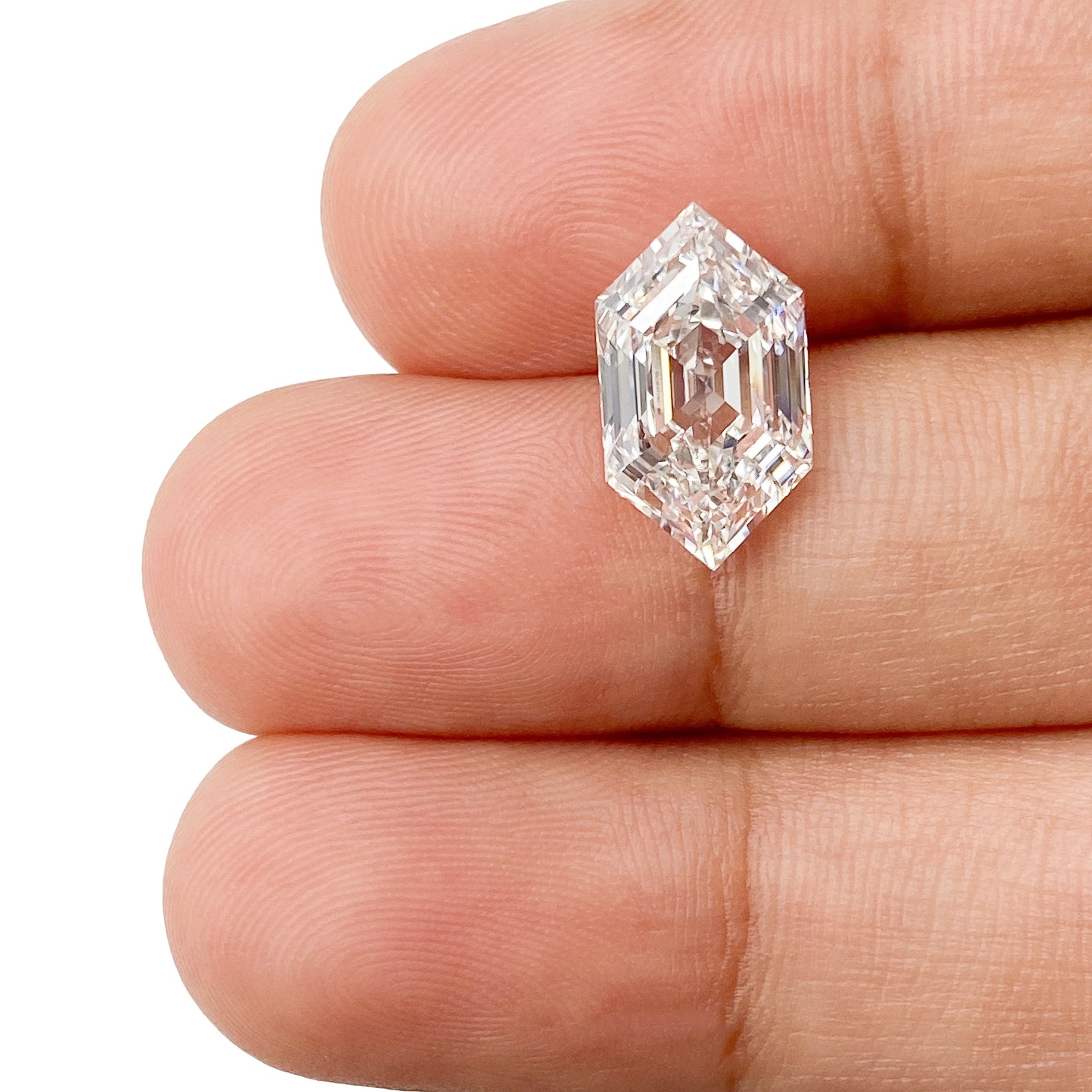 LITHOS Diamond Lab Diamond 3.05ct | F/VS1 Hexagon Shape Step Cut Lab Diamond (IGI)