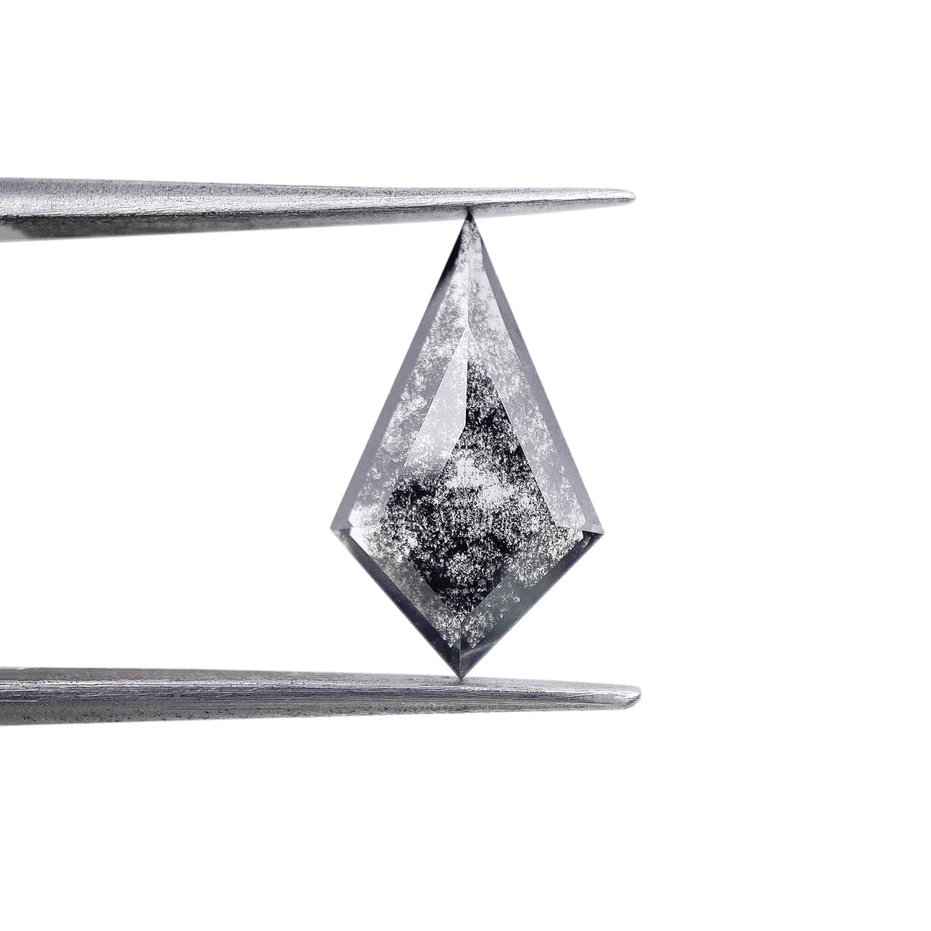 LITHOS Diamond Lab Diamond 1.80ct | Salt & Pepper Kite Shape Step Cut Lab Diamond