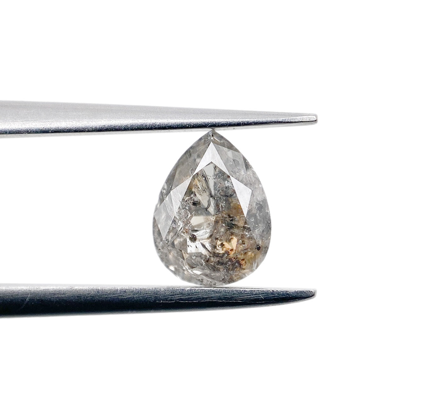 DIAMOND VAULT SALT & PEPPER DIAMOND 1.00ct | Salt & Pepper Pear Shape Rose Cut Diamond