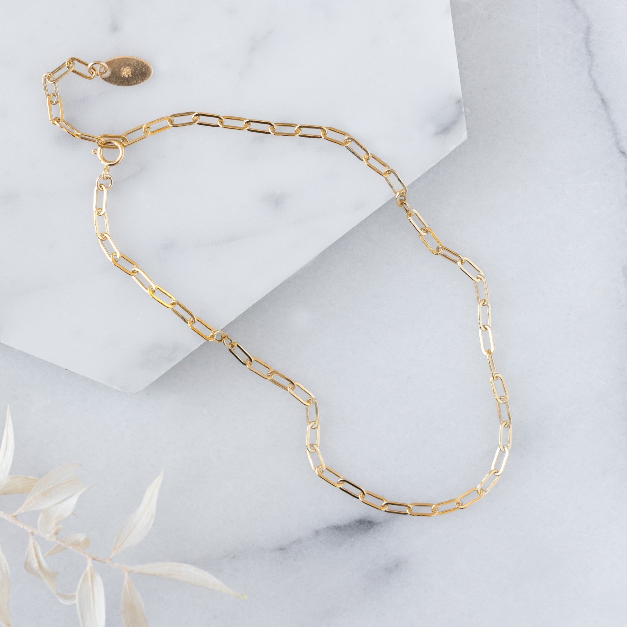 Alexis Russell Bracelets / Anklets The Drawn Cable Chain Anklet | Yellow Gold