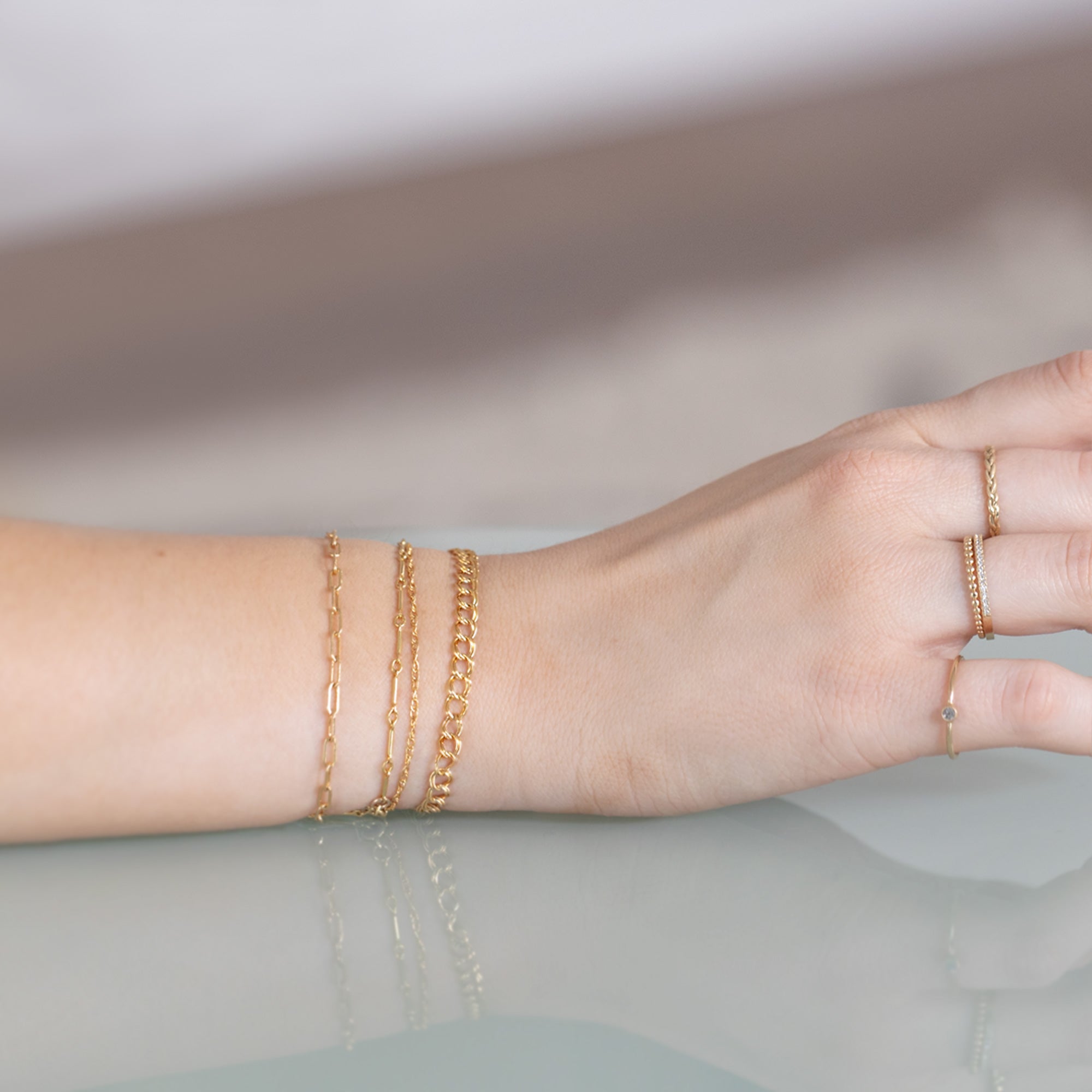 Alexis Russell Bracelets / Anklets The Bar Chain Bracelet | Yellow Gold