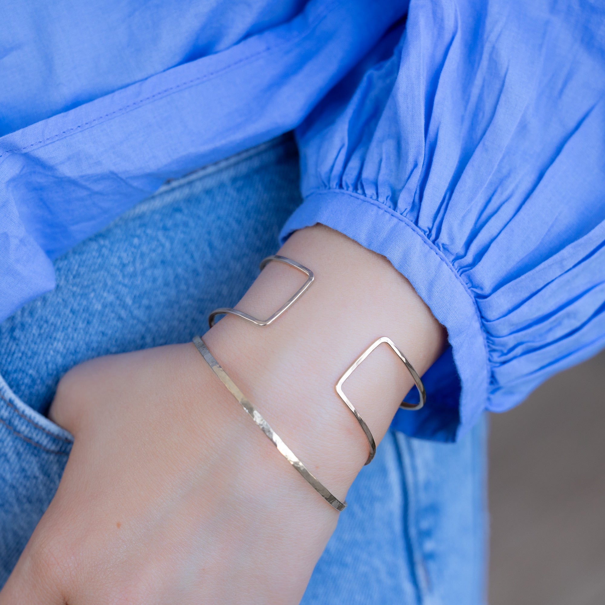 Alexis Russell Bracelets / Anklets The Hammered Stacking Bangle | Sterling Silver