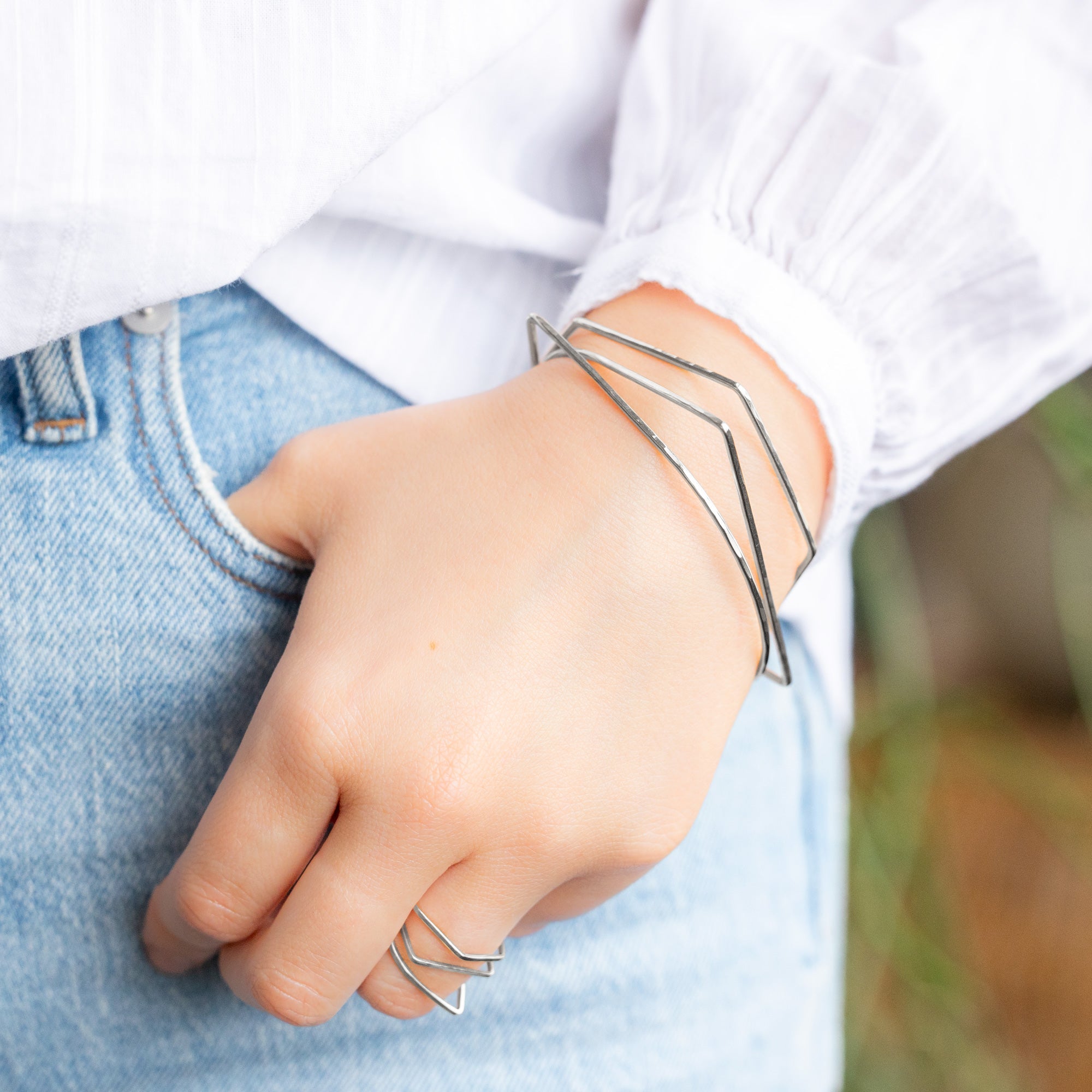 Alexis Russell Bracelets / Anklets The Peak Stacking Bangle | Sterling Silver