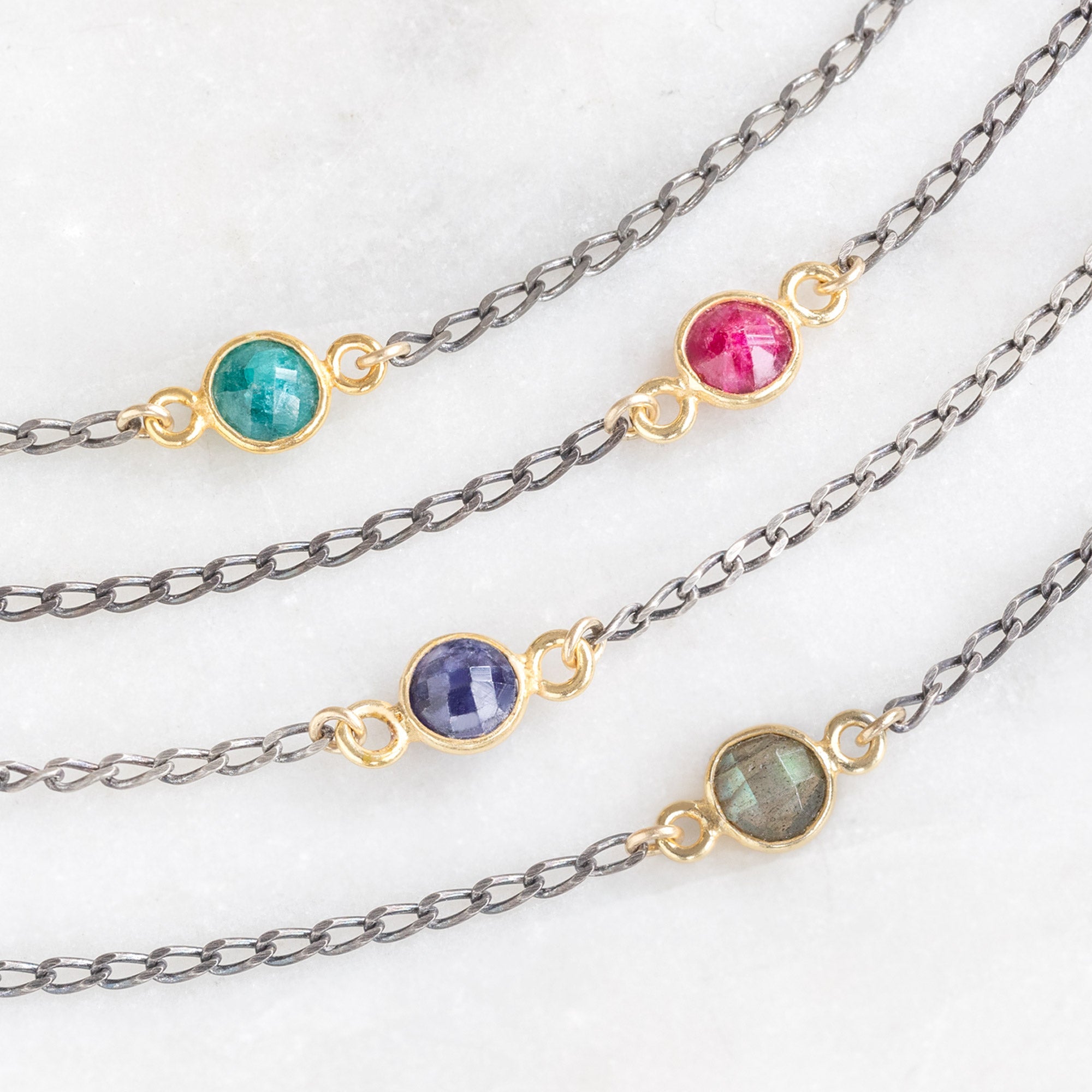 Alexis Russell Bracelets / Anklets The Simple Ruby Gemstone Bracelet | Sterling Silver