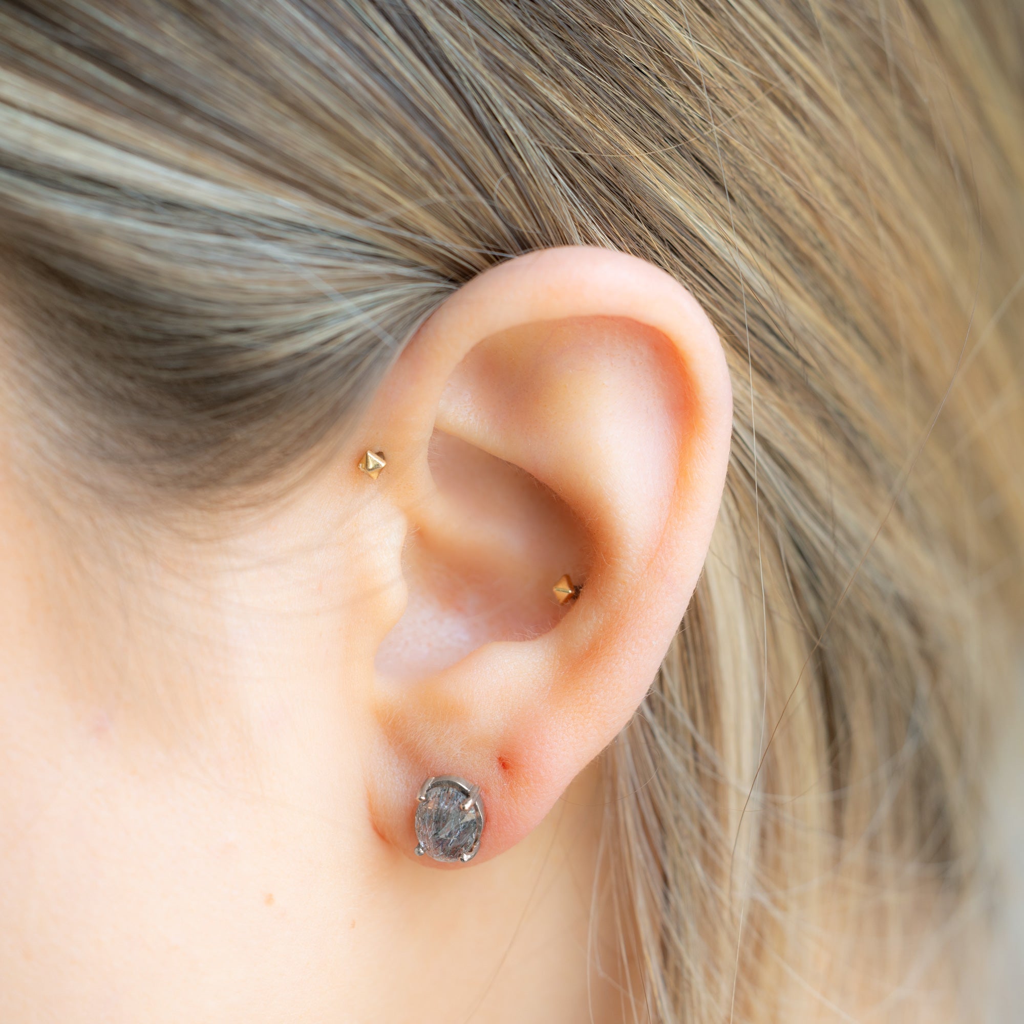 Alexis Russell Earrings The Tourmaline In Quartz Stud Earrings | Yellow, Rose, White or Sterling Silver