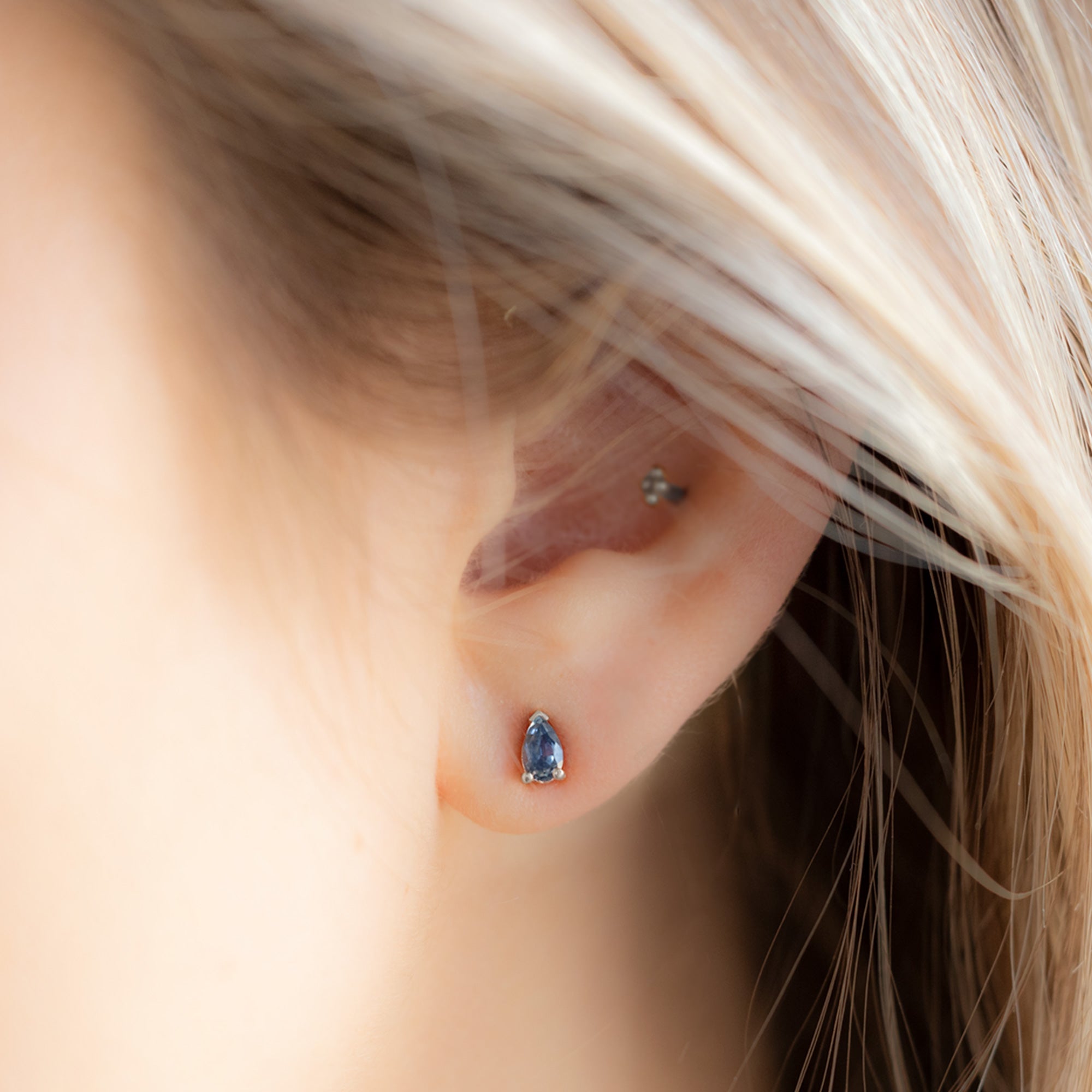 Alexis Russell Earrings The Montana Sapphire Stud Earrings | Yellow, Rose or White Gold