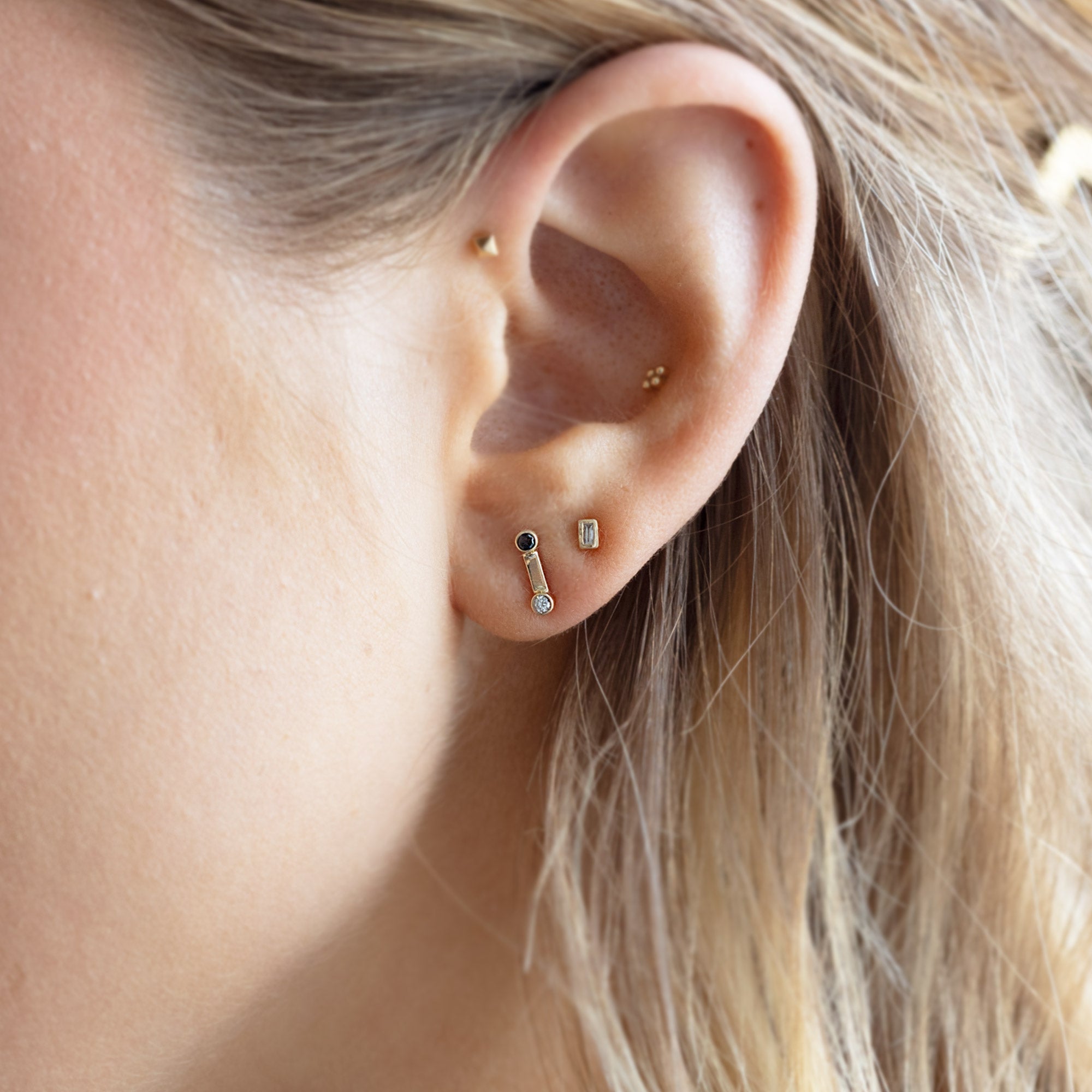Alexis Russell Earrings The Duality Diamond Stud Earrings | Yellow, Rose or White Gold