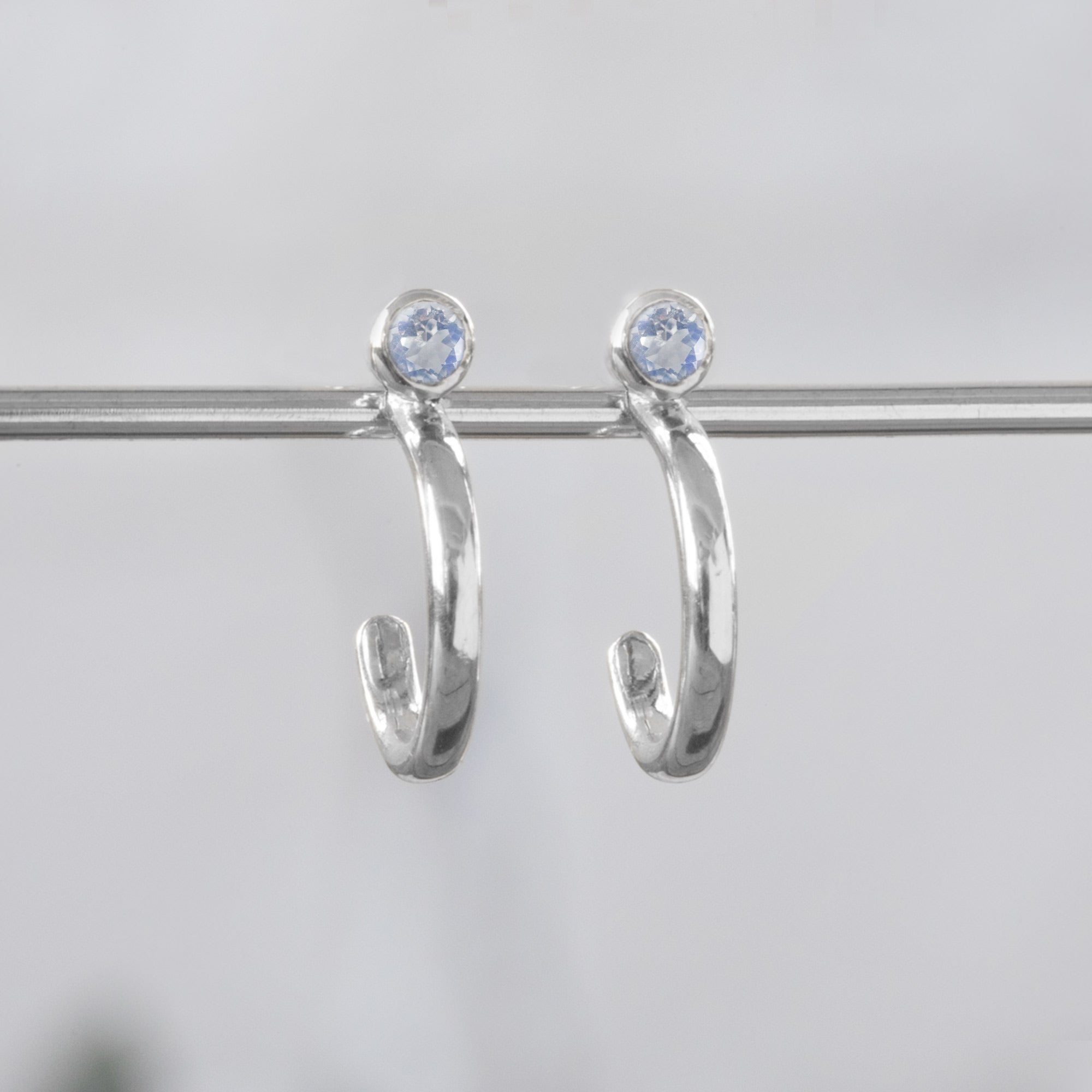 Alexis Russell Earrings Moonstone Birthstone Hoop Earrings | Yellow, Rose or White Gold