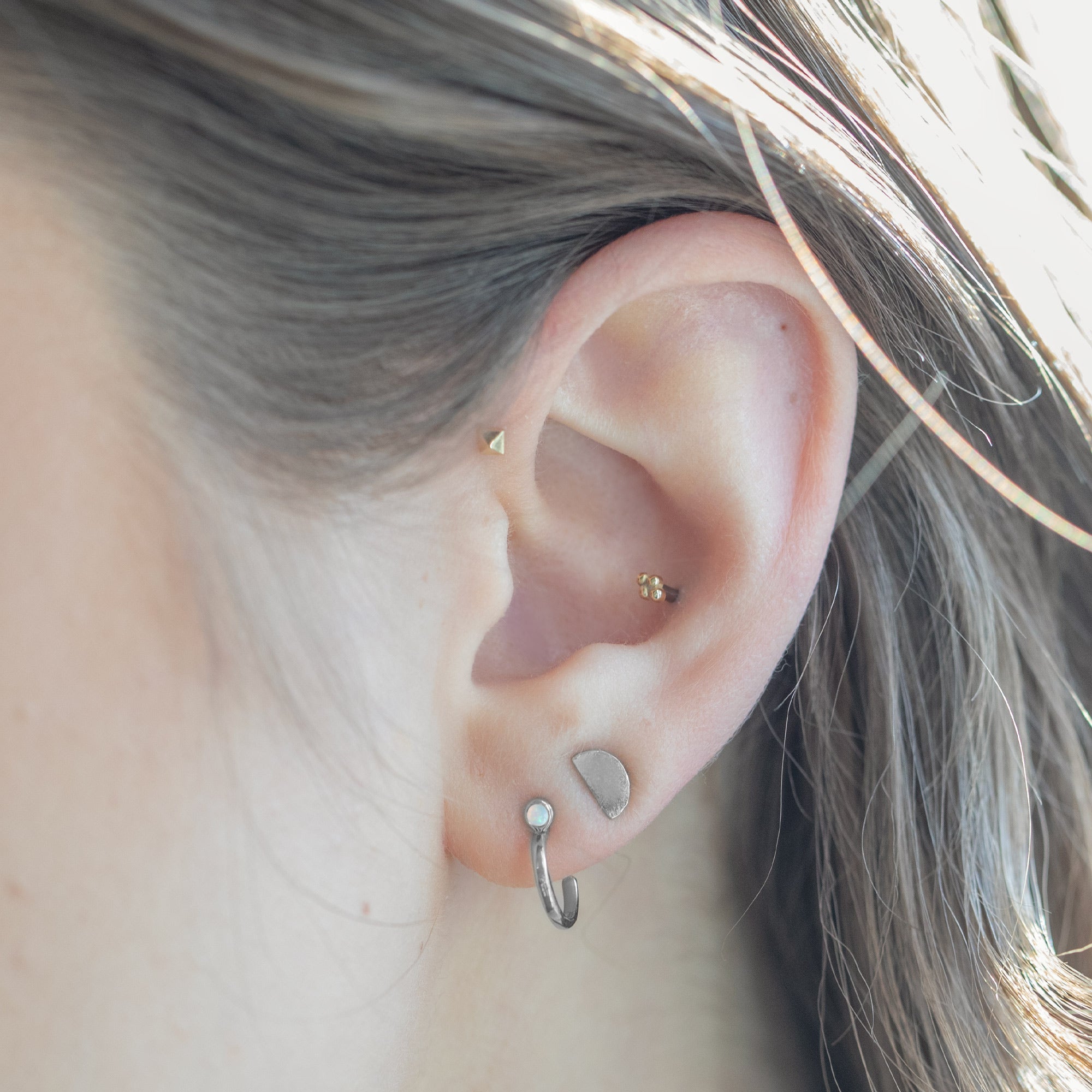 Alexis Russell Earrings Custom Opal Birthstone Hoop Earrings | White Gold