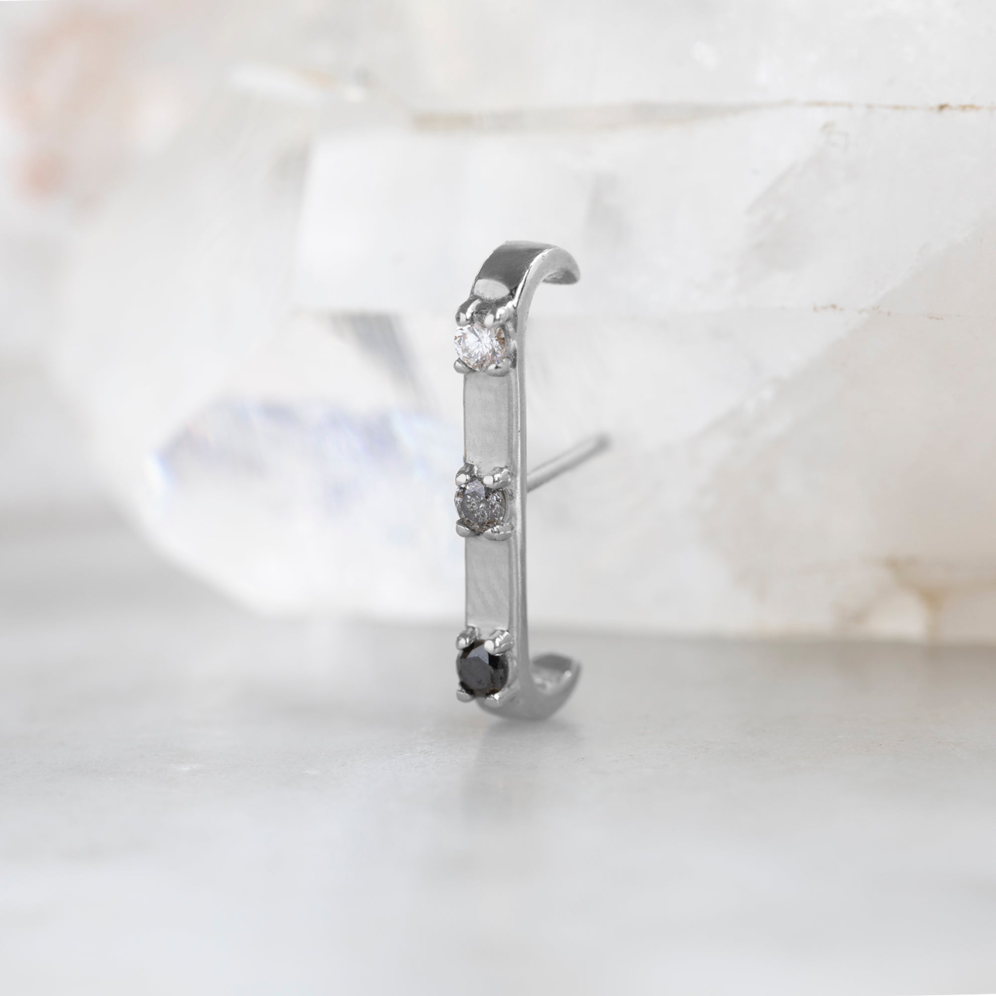 Alexis Russell Earrings The Ombré Diamond Ear Huggie | White Gold
