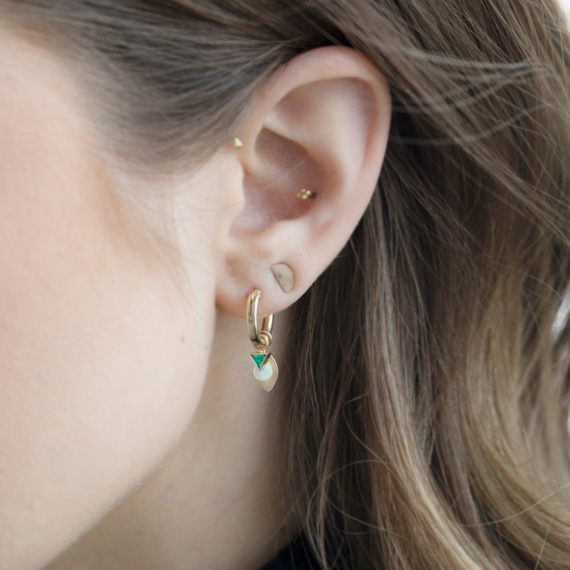 Alexis Russell Earrings Custom Charm Hoop Earrings | Yellow Gold Filled