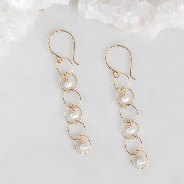 Alexis Russell Earrings The Pearl Party Drop Earrings | Yellow Gold