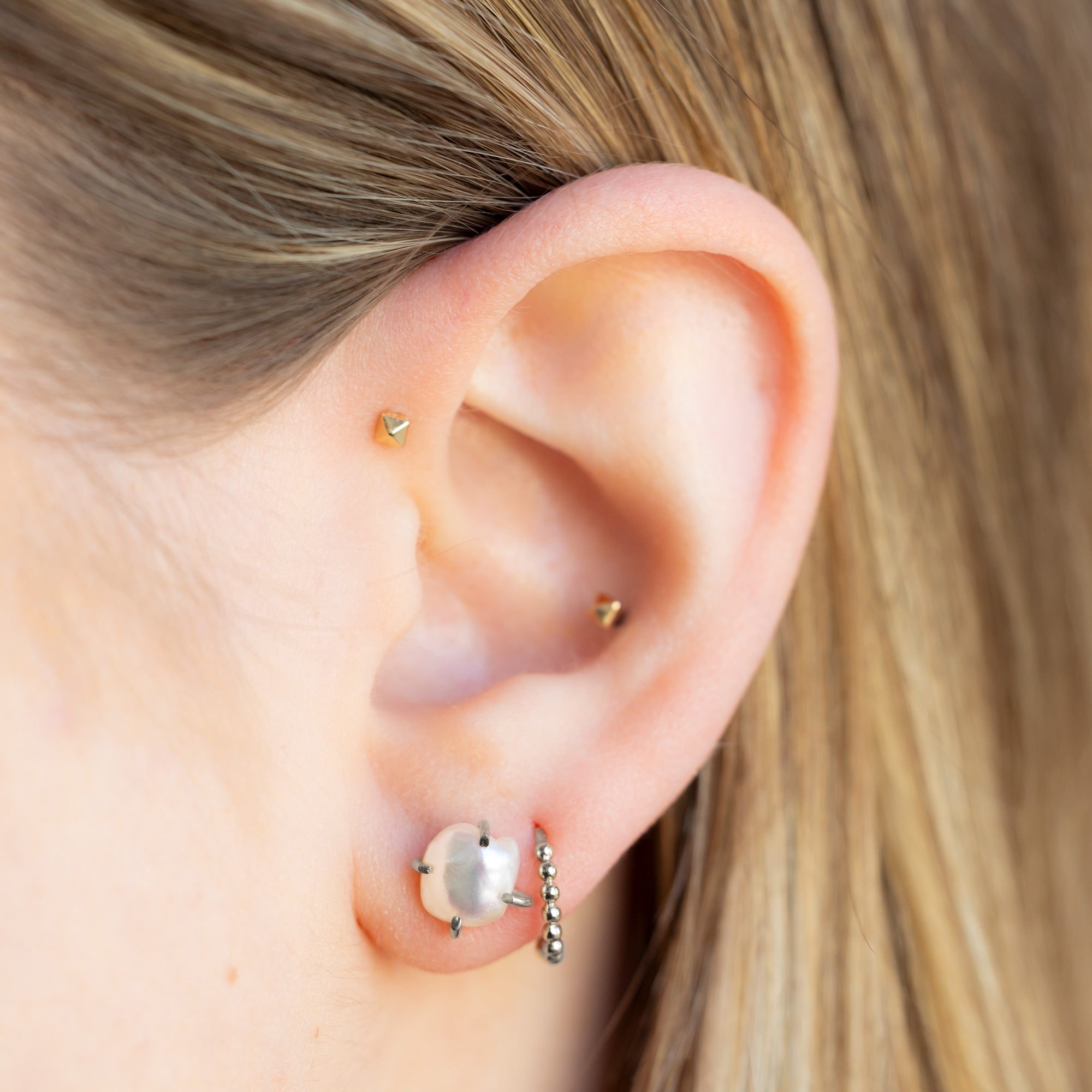 Alexis Russell Earrings The Keshi Pearl Stud Earrings | Sterling Silver