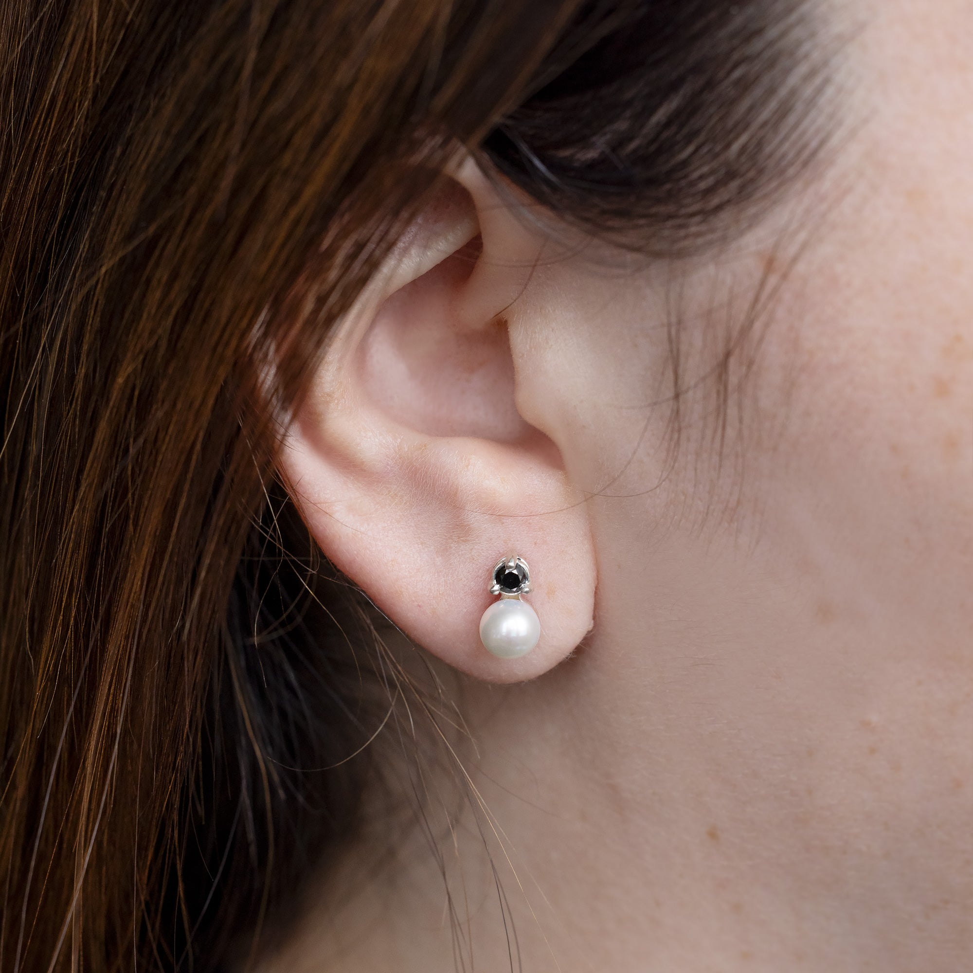 Alexis Russell Earrings You + Me Pearl Earrings | Sterling Silver