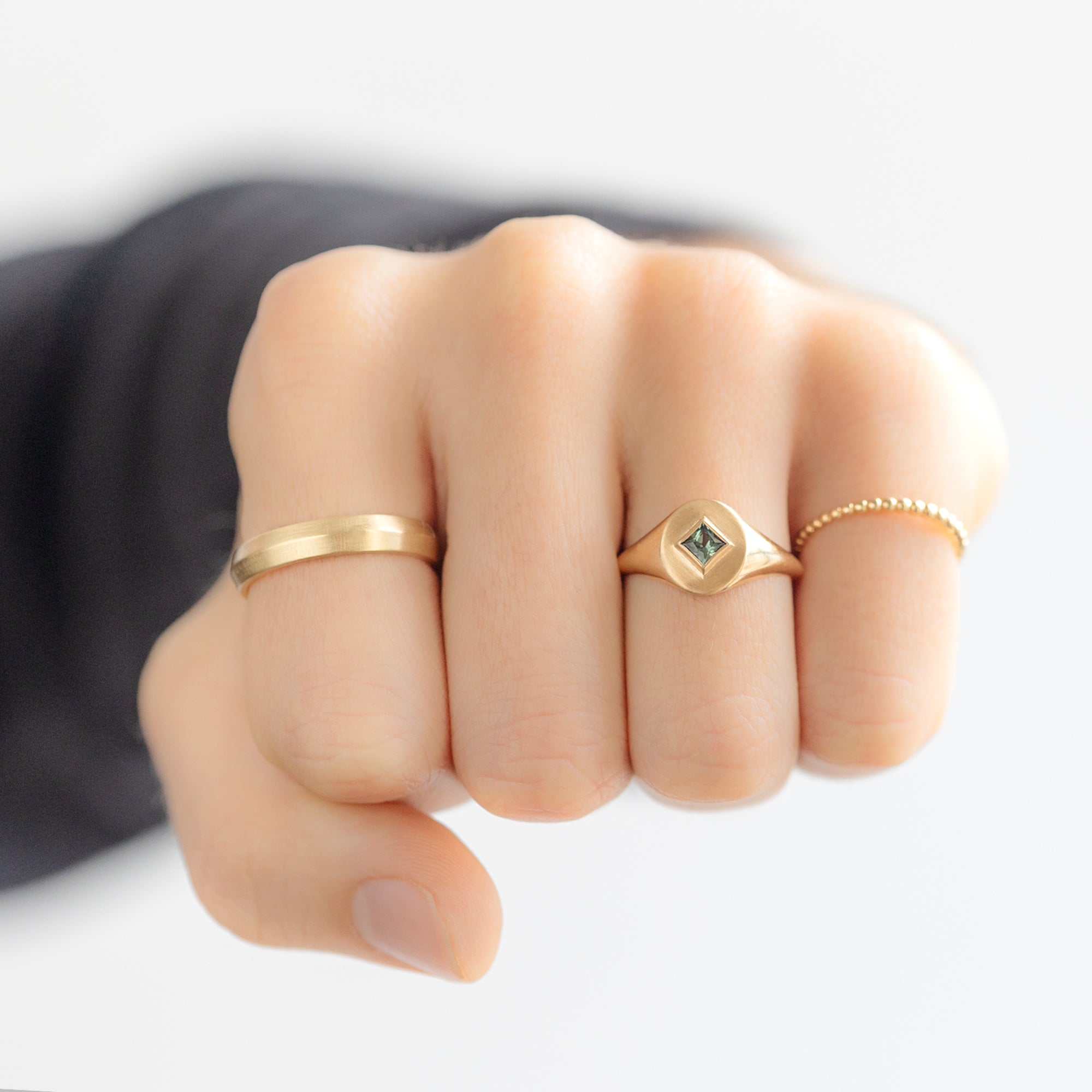 Alexis Russell Engagement Rings The Signet Ring | 0.25ct Kite Montana Sapphire in 10K Yellow Gold