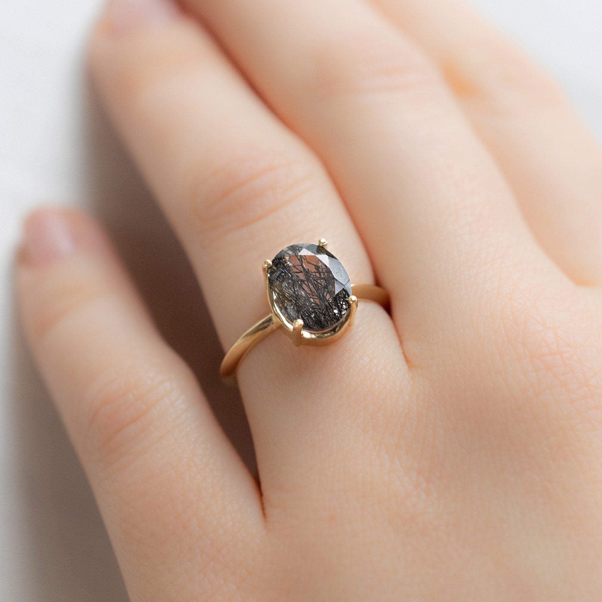 Alexis Russell Engagement Rings The Bryn Ring | 2.37ct Oval Tourmaline In Quartz in 14K Yellow Gold