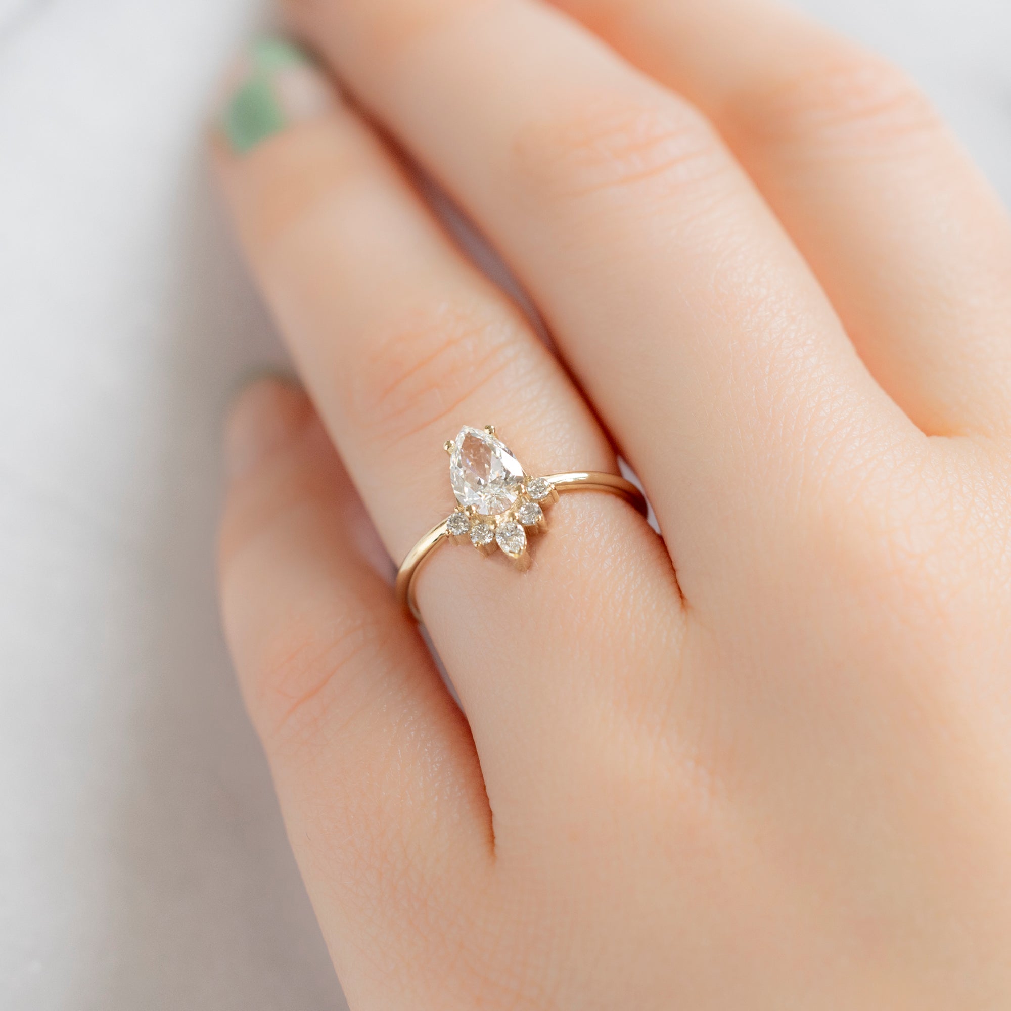 Alexis Russell  Engagement Rings The Aster Ring | Build Your Own Pear White Diamond Engagement Ring