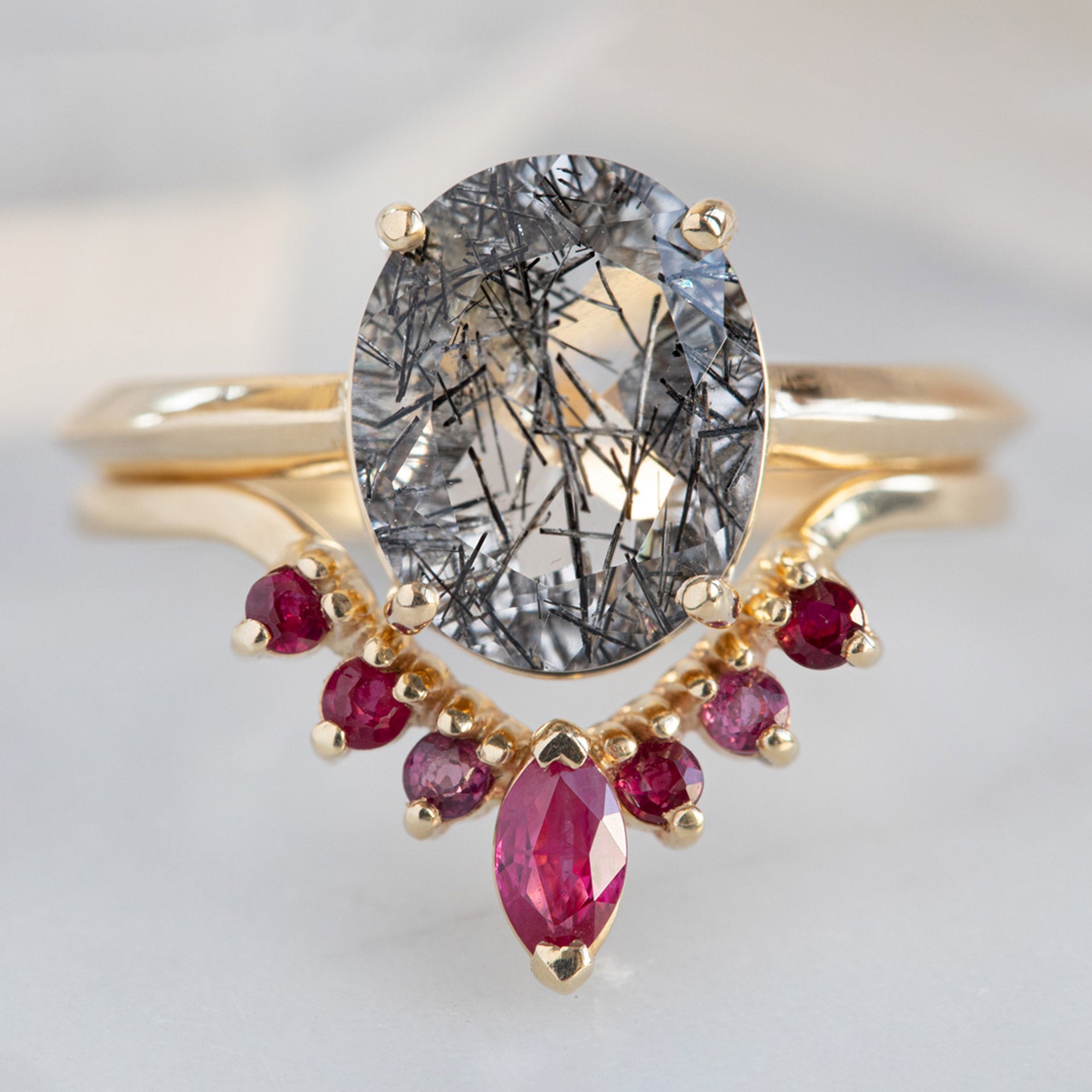 Alexis Russell Custom Diamond Ring Design Your Own Custom | Tourmaline in Quartz Engagement Ring