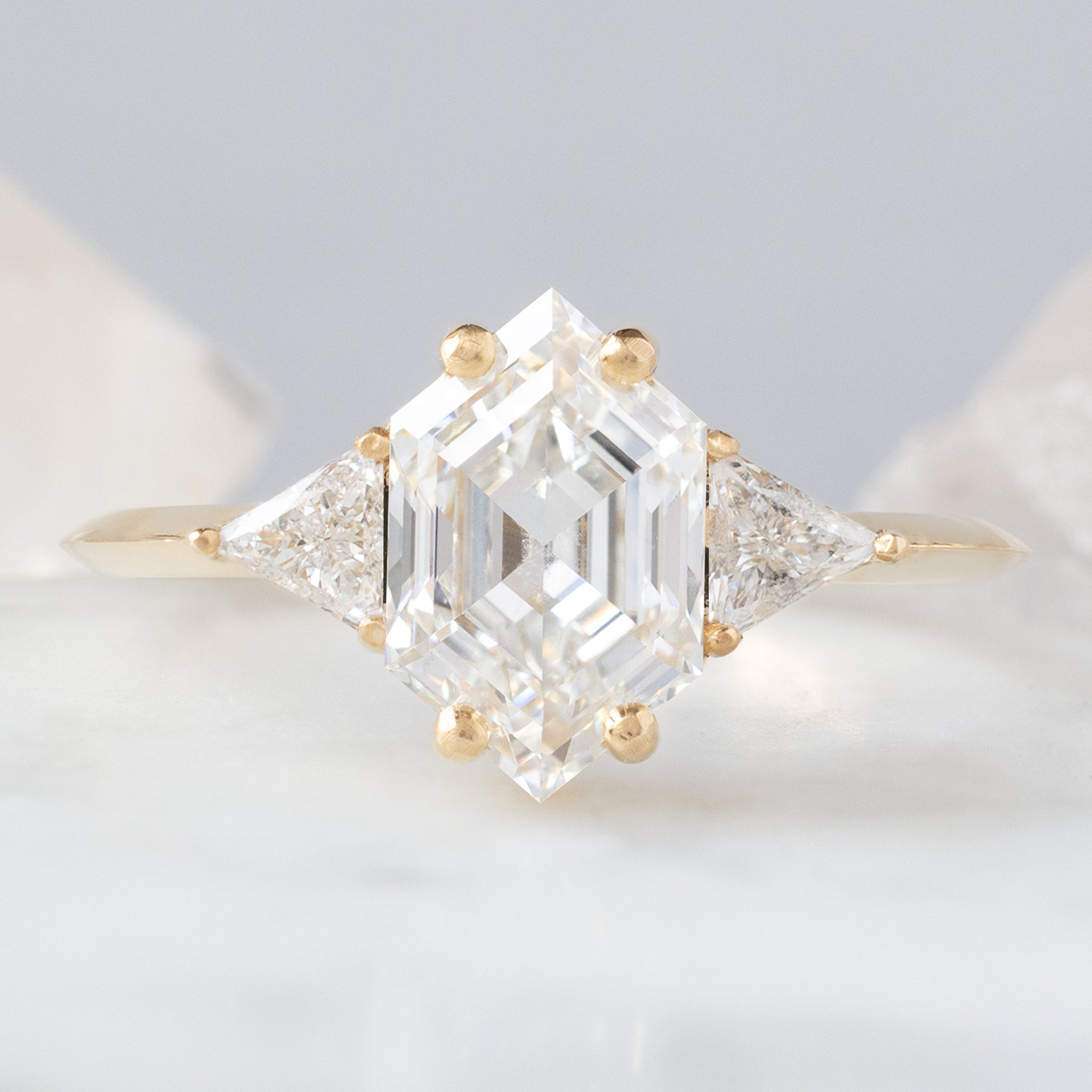 Alexis Russell  Engagement Rings The Jade Ring | 1.65ct Hexagon White Lab Grown Diamond in 14K Yellow Gold