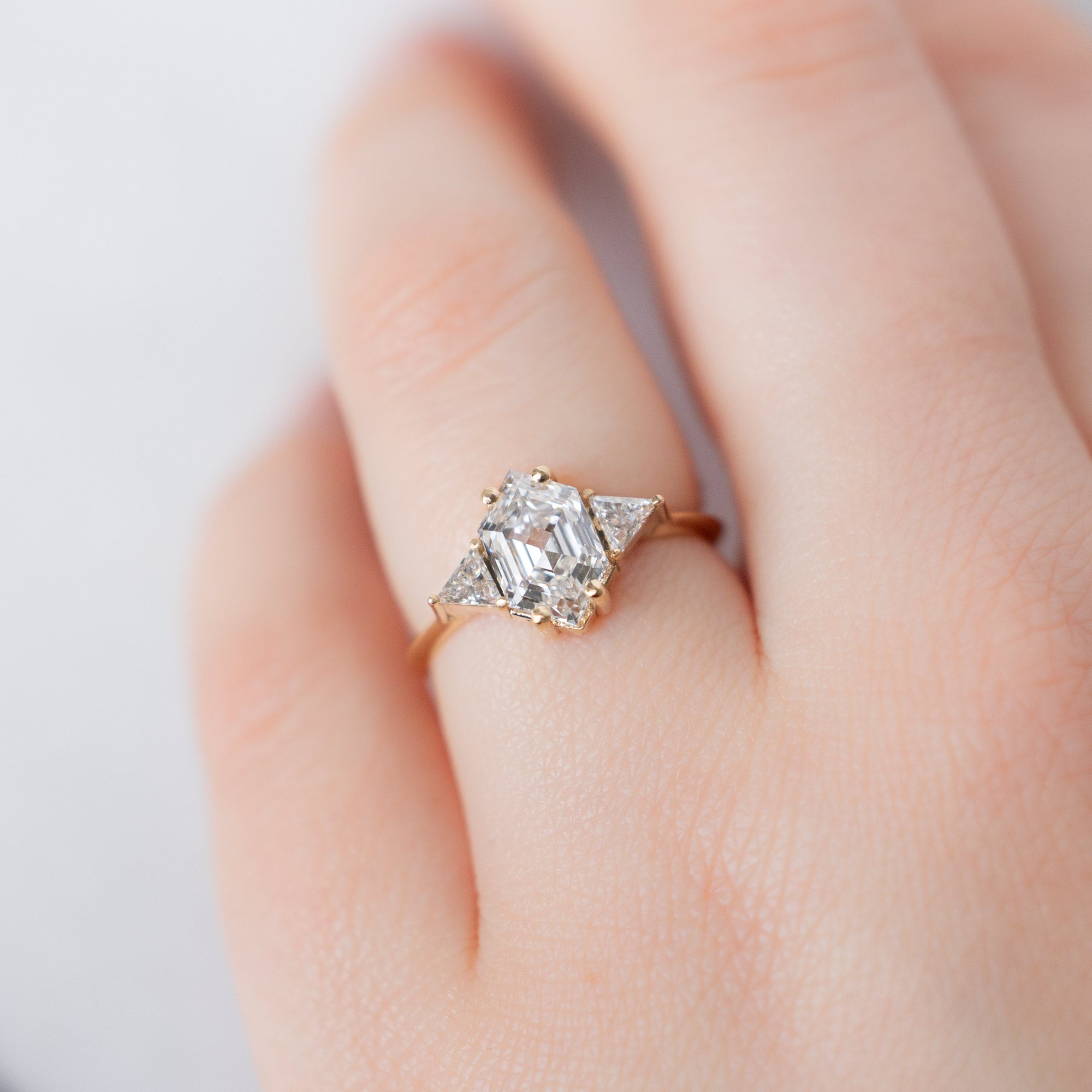 Alexis Russell  Engagement Rings The Jade Ring | 1.65ct Hexagon White Lab Grown Diamond in 14K Yellow Gold