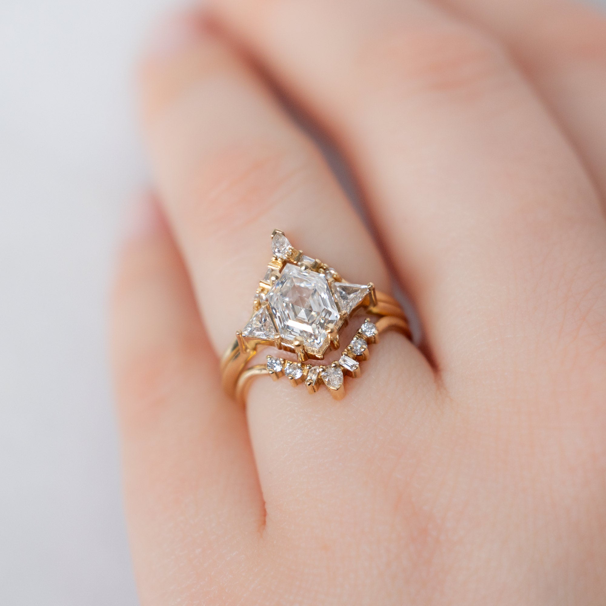 Alexis Russell  Engagement Rings The Jade Ring | 1.65ct Hexagon White Lab Grown Diamond in 14K Yellow Gold