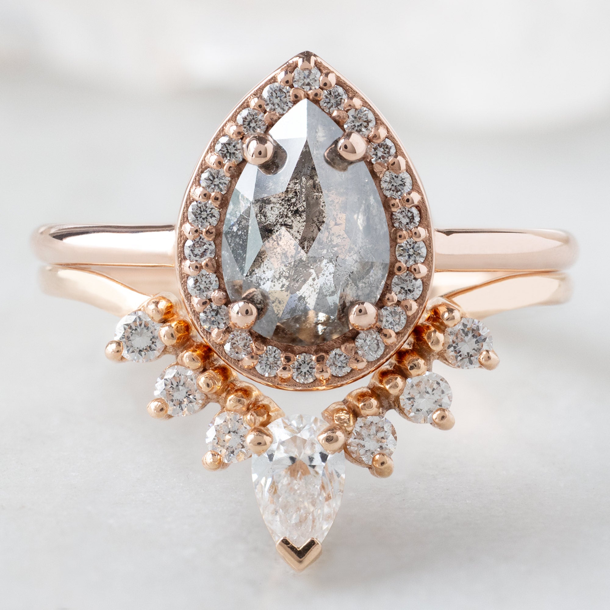Alexis Russell  Engagement Rings The Dahlia Ring | Build Your Own Pear Salt and Pepper Diamond Engagement Ring
