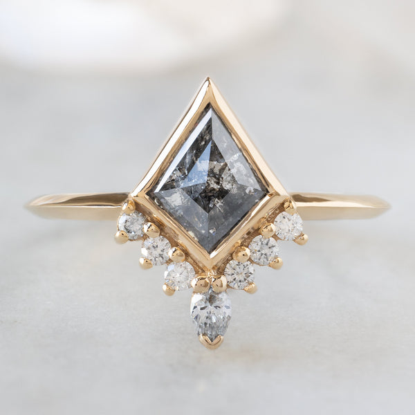 Alexis Russell  Engagement Rings The Aster Ring | 1.02ct Kite Salt and Pepper Diamond in 14K Yellow Gold