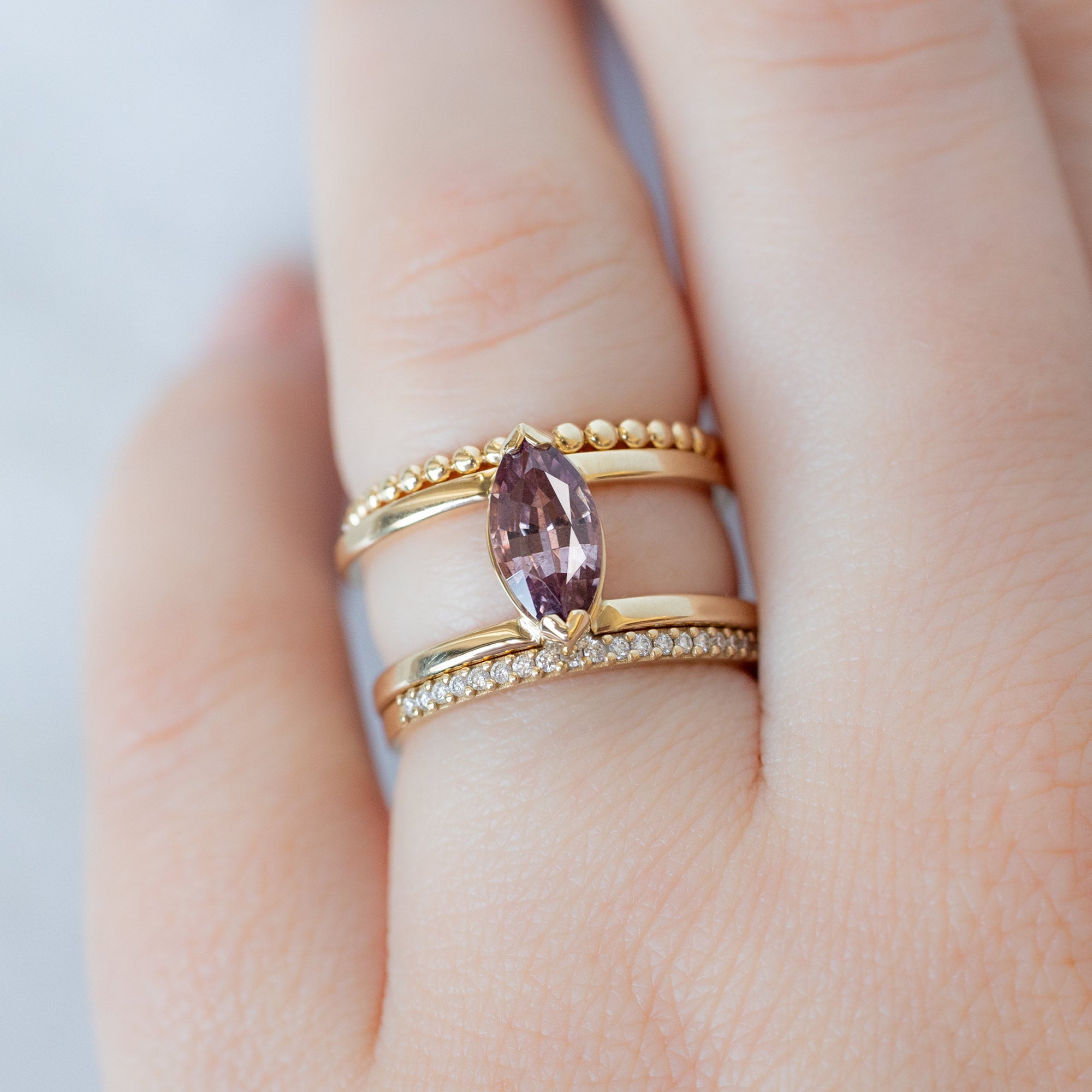 Alexis Russell  Engagement Rings The Poppy Ring | 1.38ct Marquise Mauve Garnet in 14K Yellow Gold
