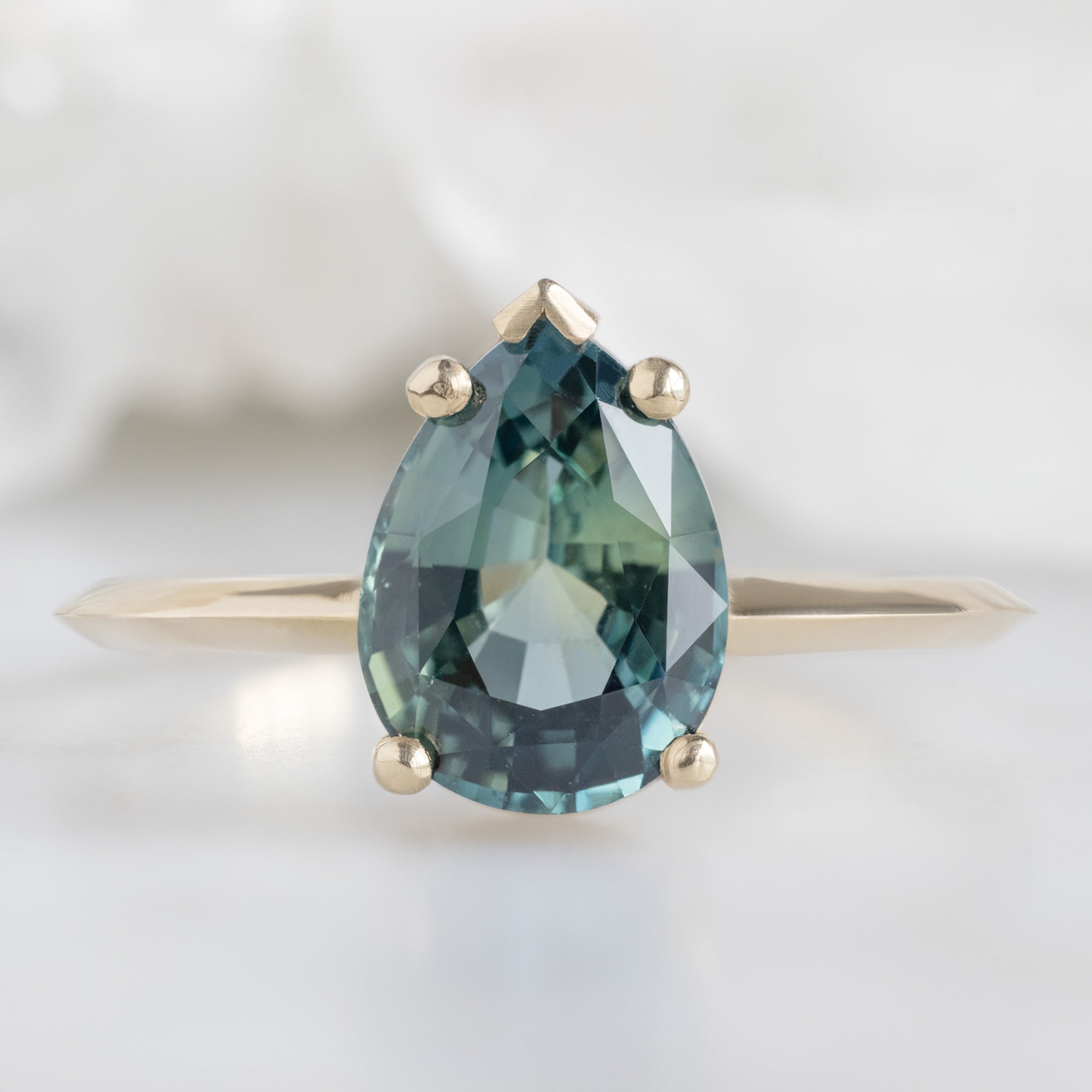 Alexis Russell  Engagement Rings The Sage Ring | 2.04ct Pear Teal Sapphire in 14K Yellow Gold