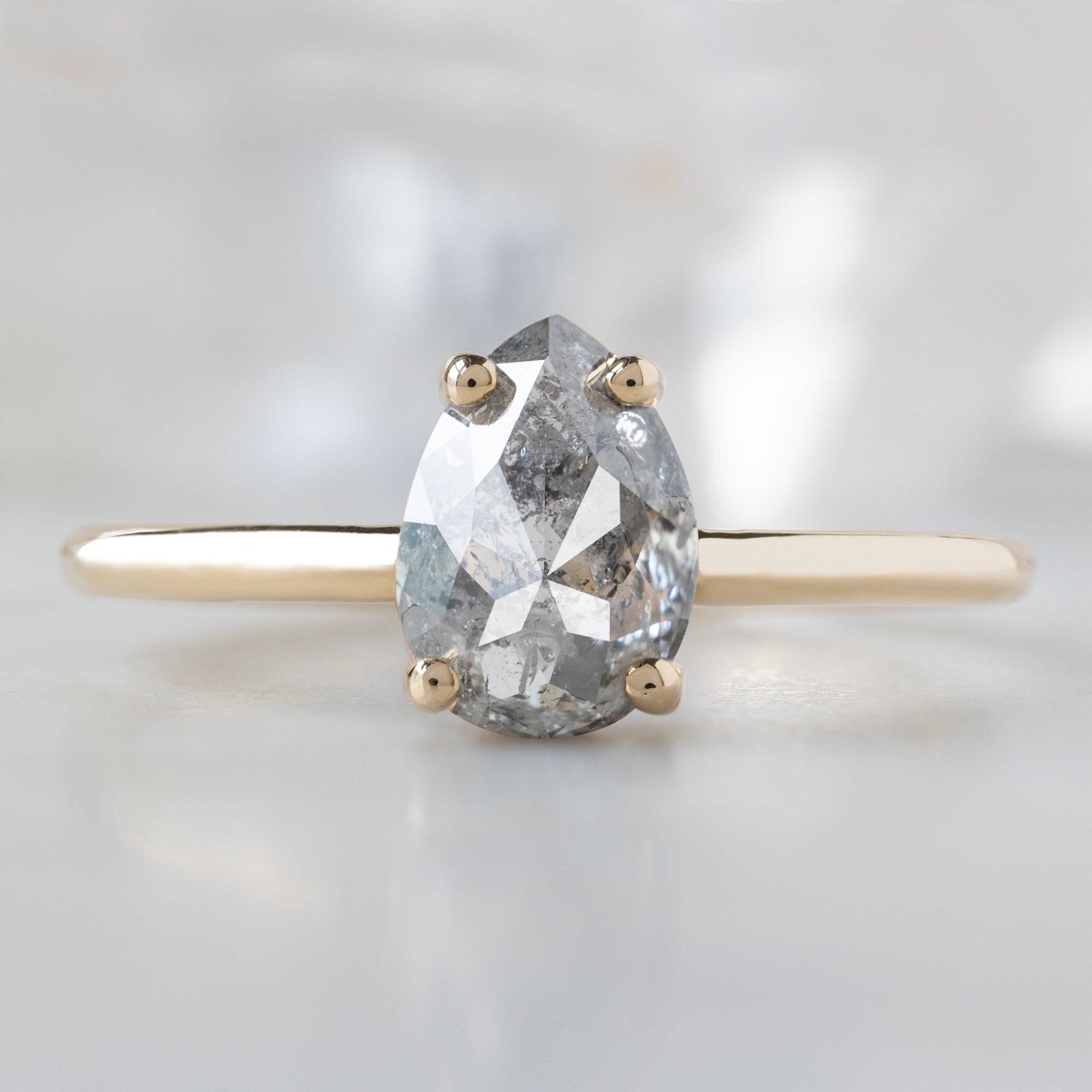 Alexis Russell  Engagement Rings The Bryn Ring | Build Your Own Pear Salt and Pepper Diamond Engagement Ring
