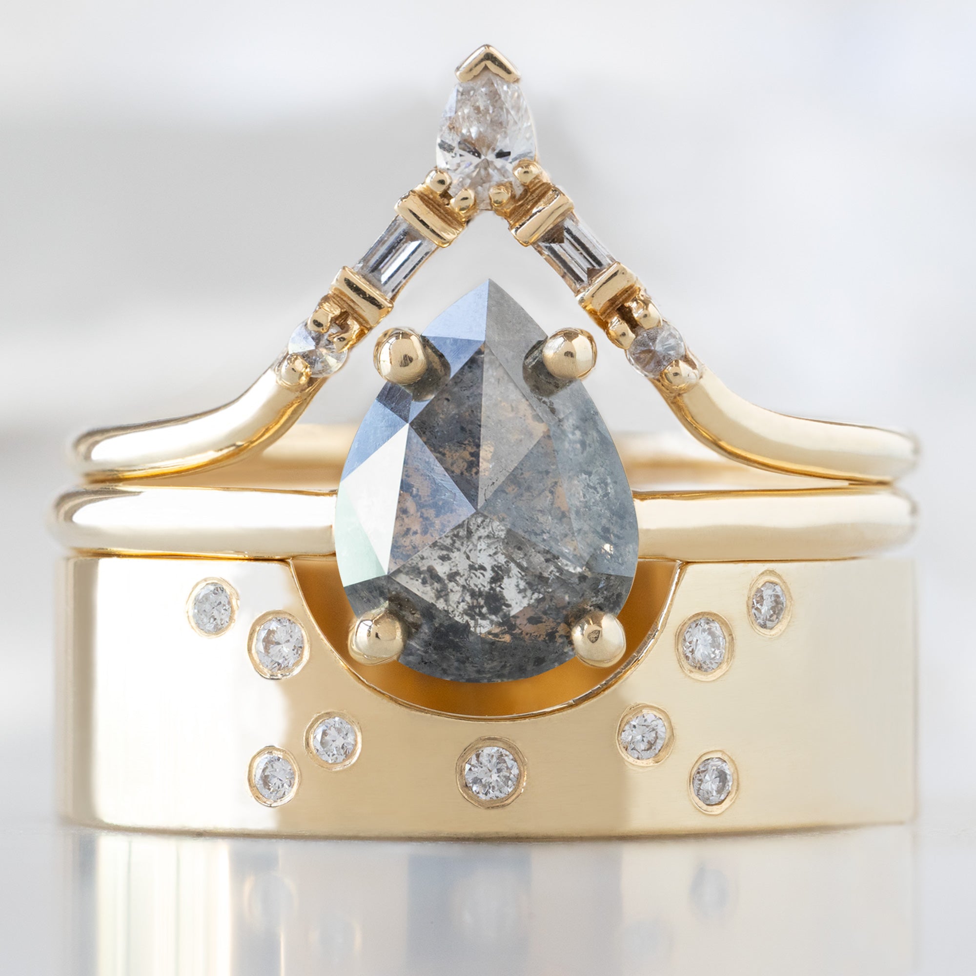 Alexis Russell  Engagement Rings The Bryn Ring | Build Your Own Pear Salt and Pepper Diamond Engagement Ring