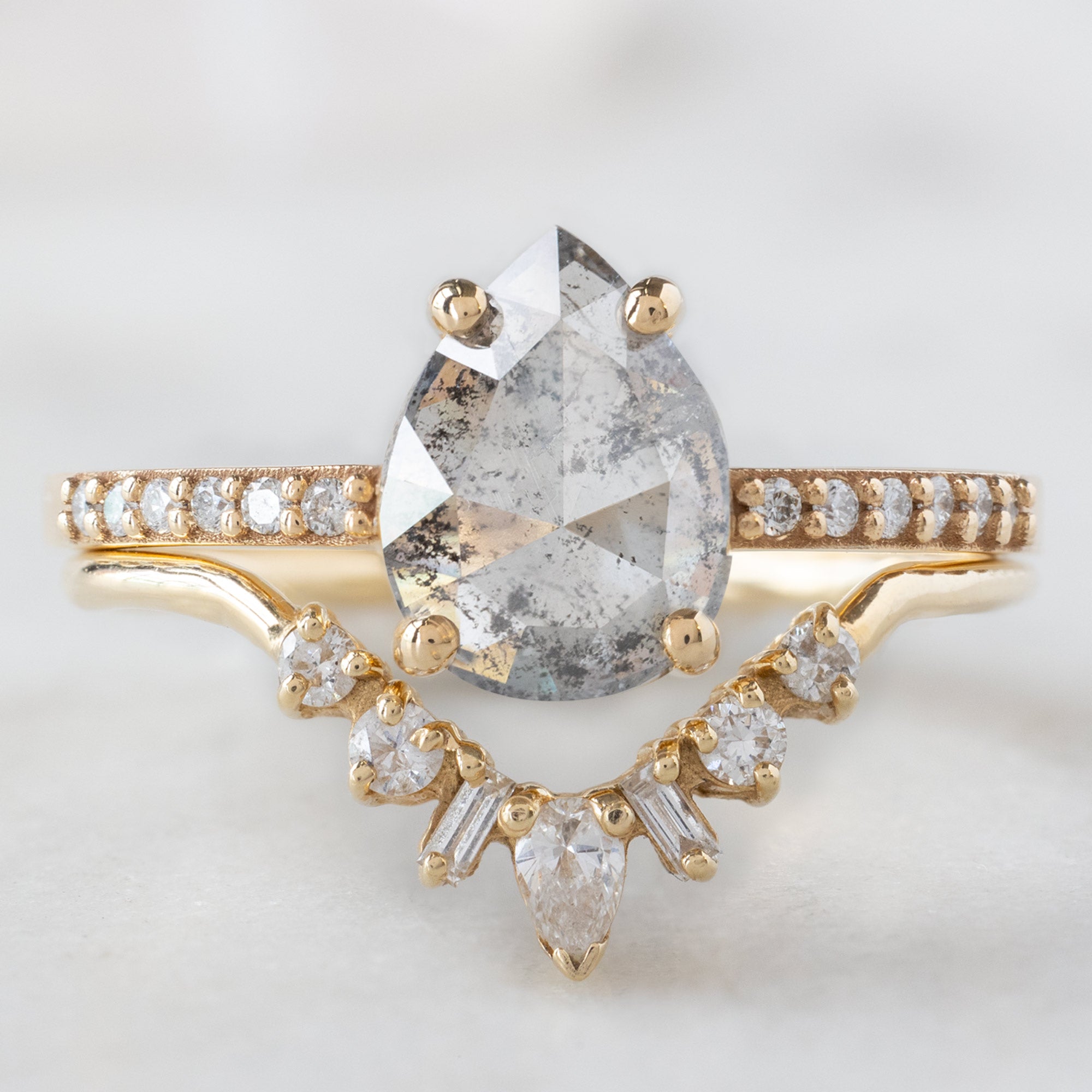 Alexis Russell  Engagement Rings The Willow Ring | Build Your Own Pear Salt and Pepper Diamond Engagement Ring