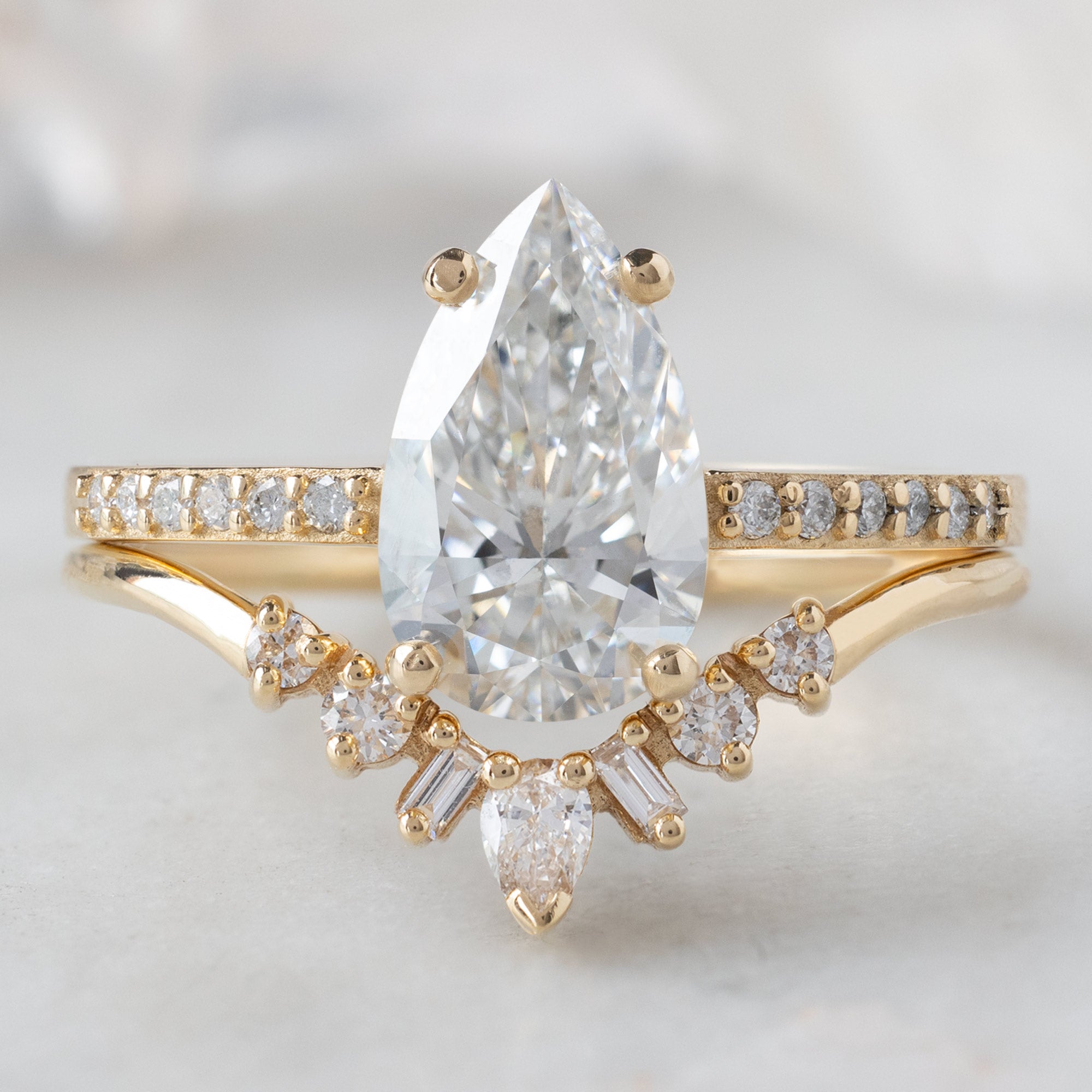 Alexis Russell  Engagement Rings The Willow Ring | 1.39ct Lab Grown Pear White Diamond in 14K Yellow Gold
