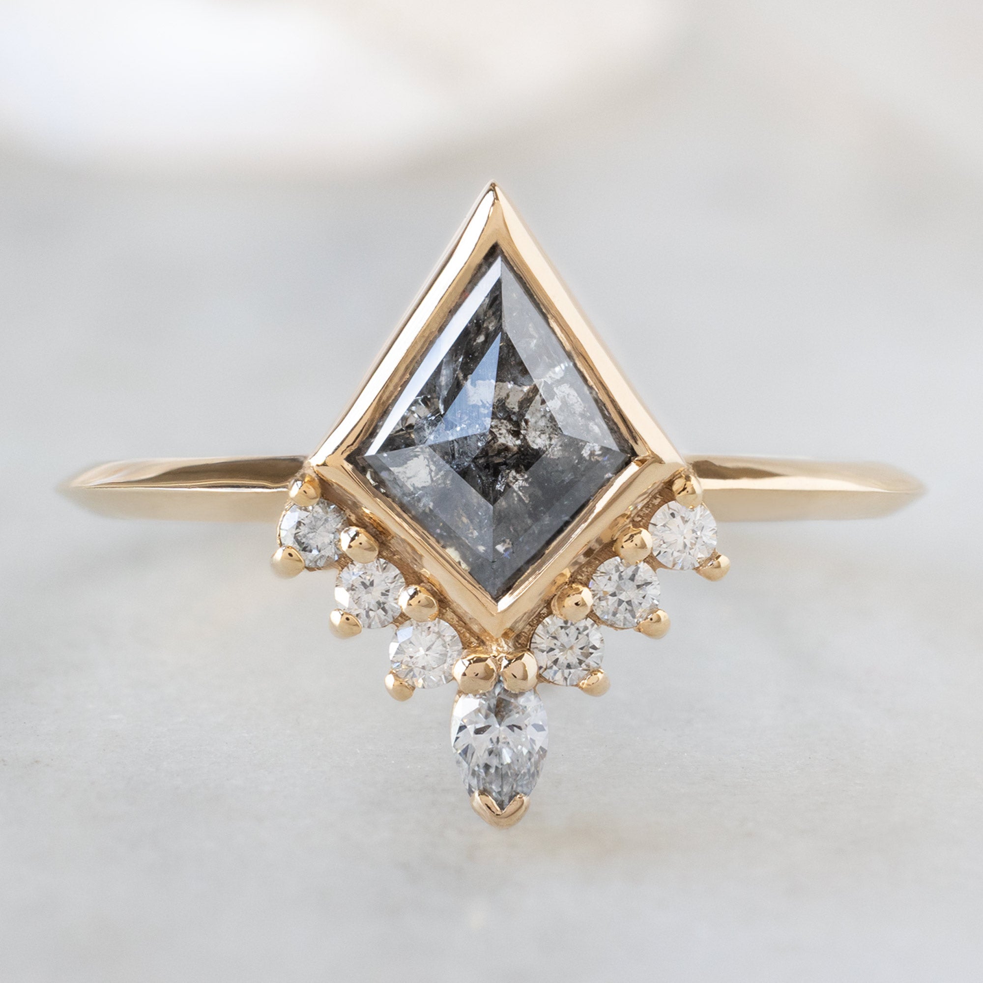 Alexis Russell  Engagement Rings The Aster Ring | Build Your Own Kite Salt and Pepper Diamond Engagement Ring