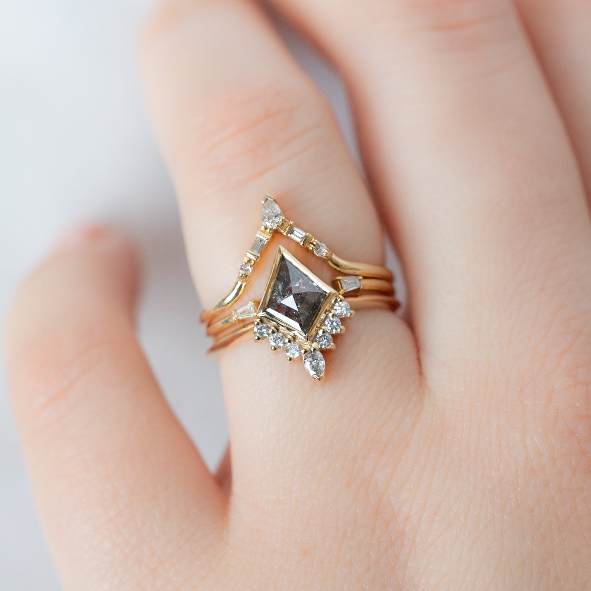Alexis Russell  Engagement Rings The Aster Ring | Build Your Own Kite Salt and Pepper Diamond Engagement Ring